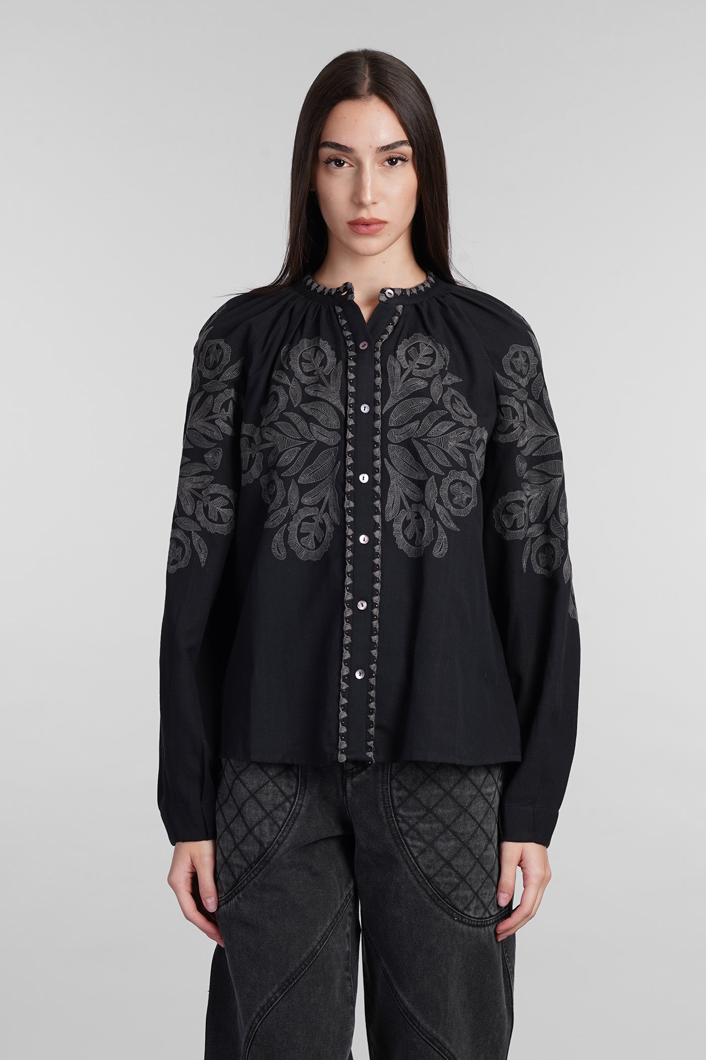 Shop Antik Batik Eglantine Shirt In Black Cotton