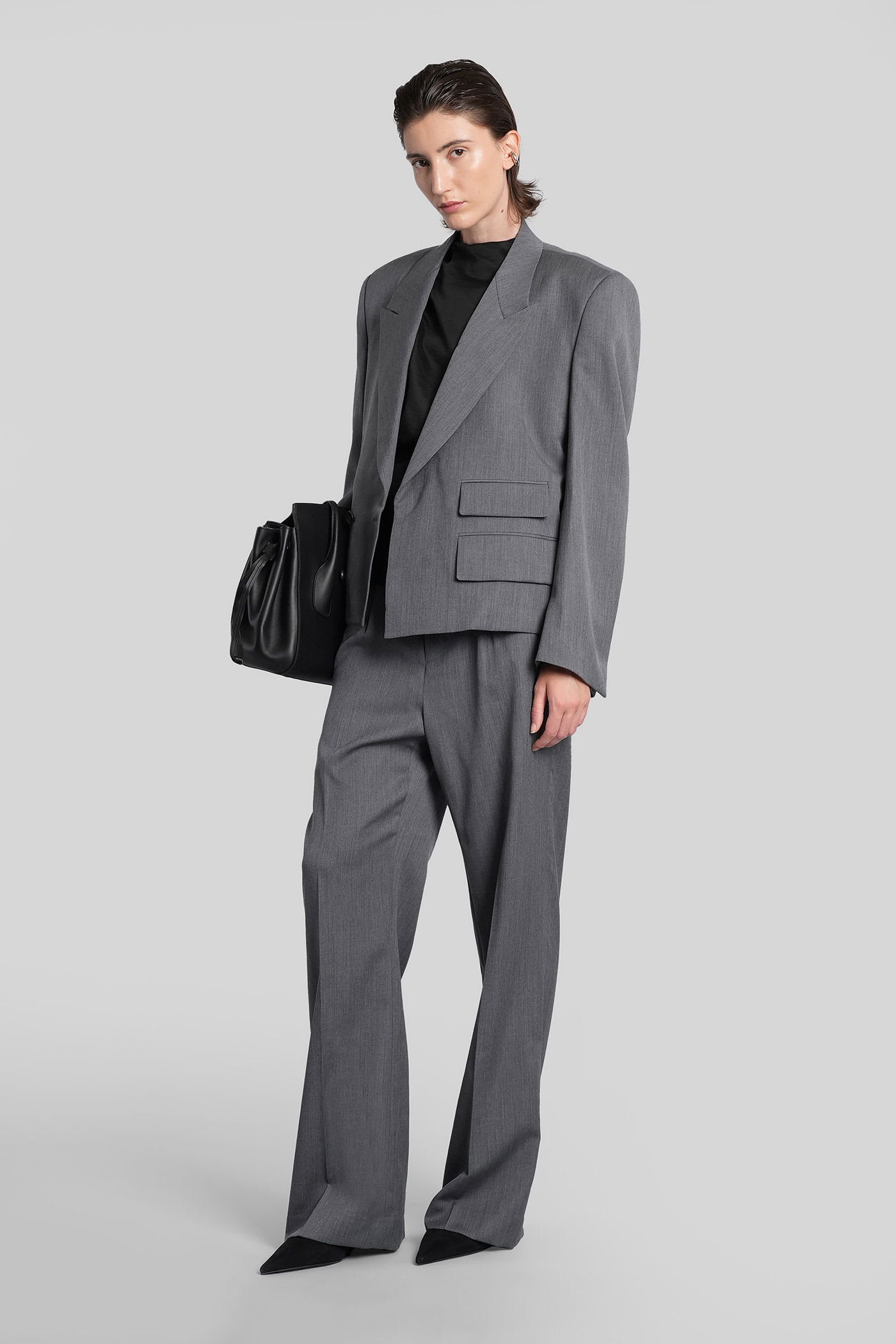 Entire Studios Father Suiting Pants In Grey Wool In Gray