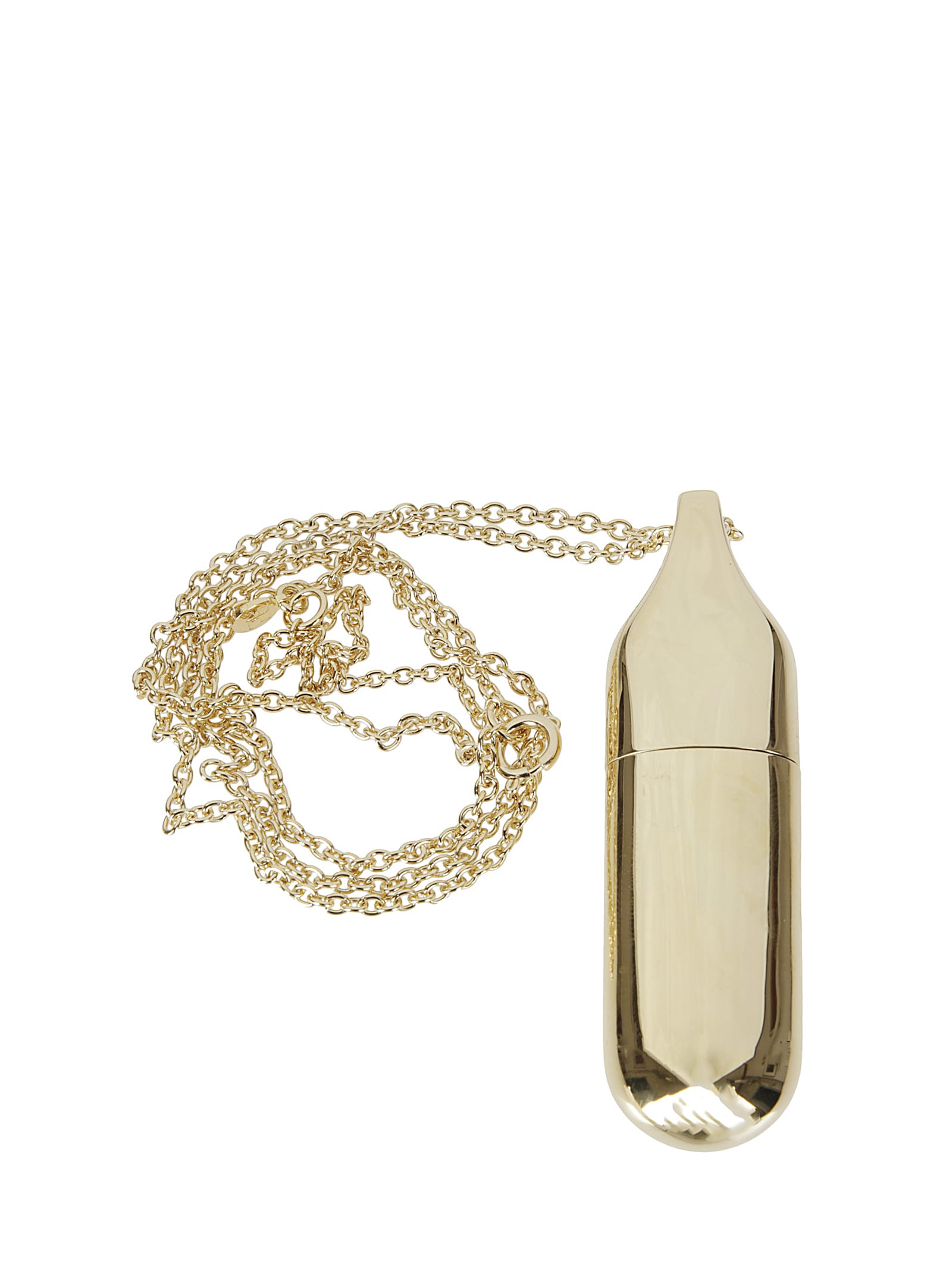 Shop Courrèges Flask Necklace In Light Gold