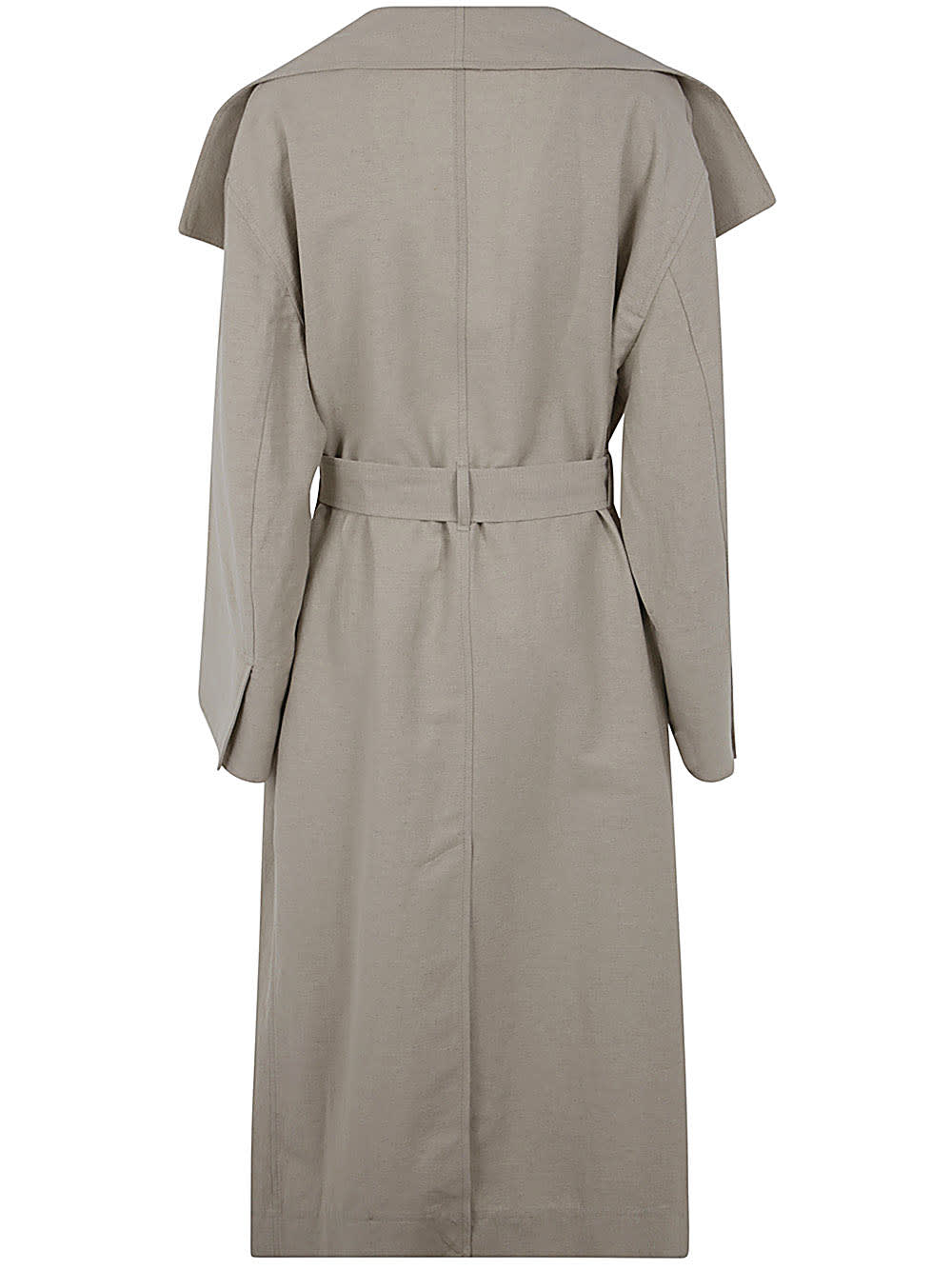 Shop Totême Signature Linen Blend Coat In Sand