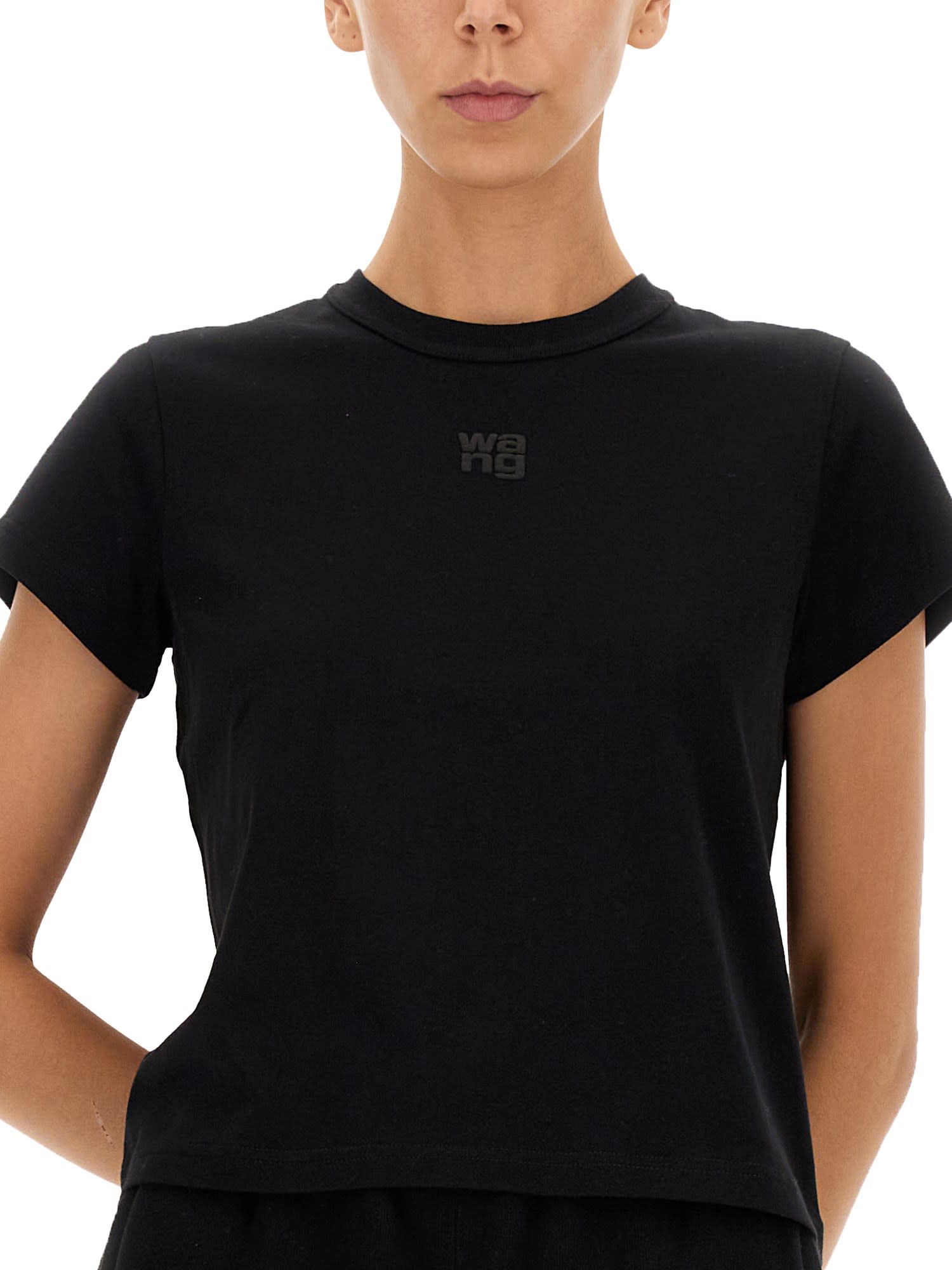 Shop Alexander Wang 3d Logo T-shirt In Black