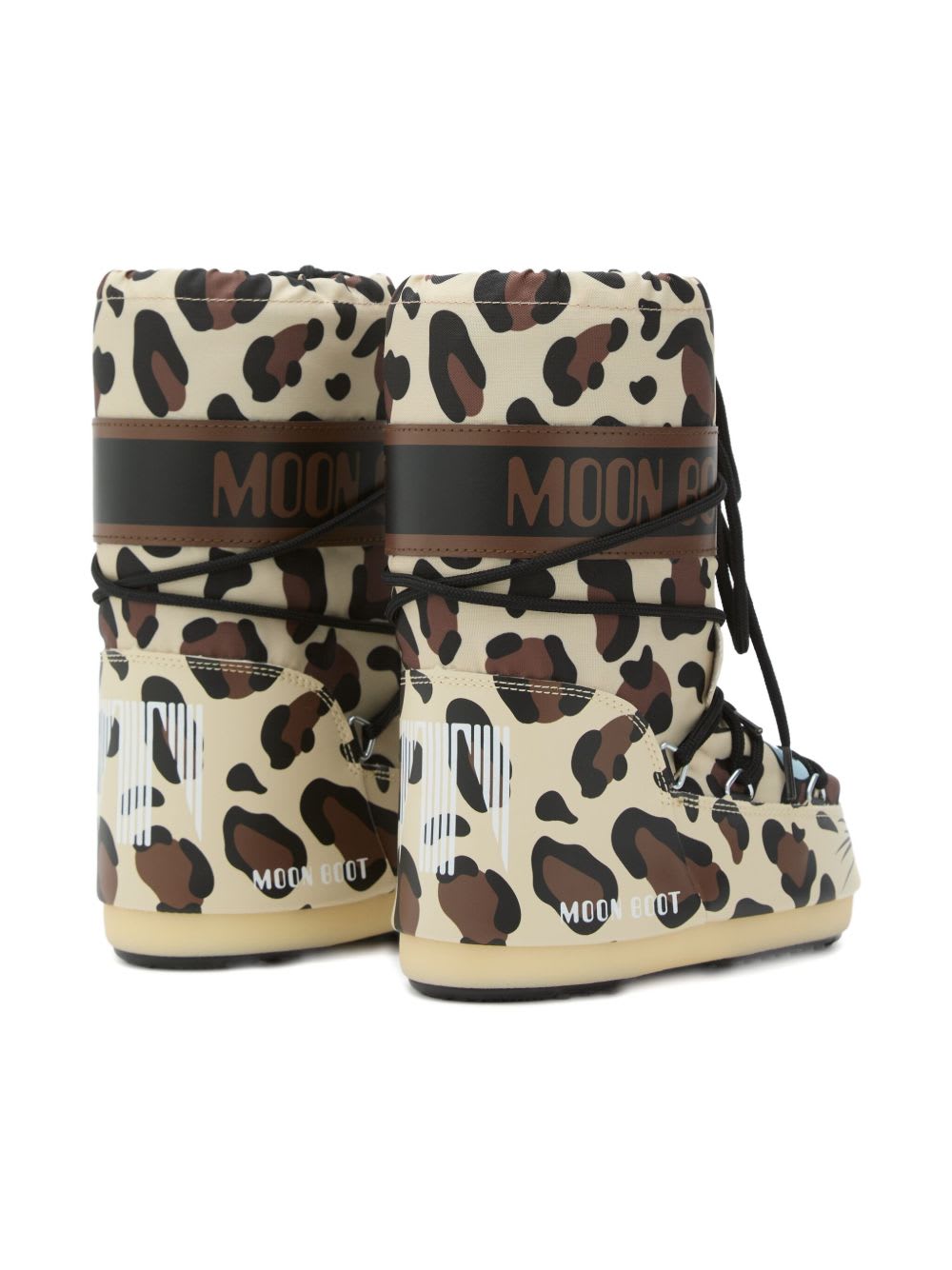 Moon Boot Brown For Kids With Animalier Pattern In Brown