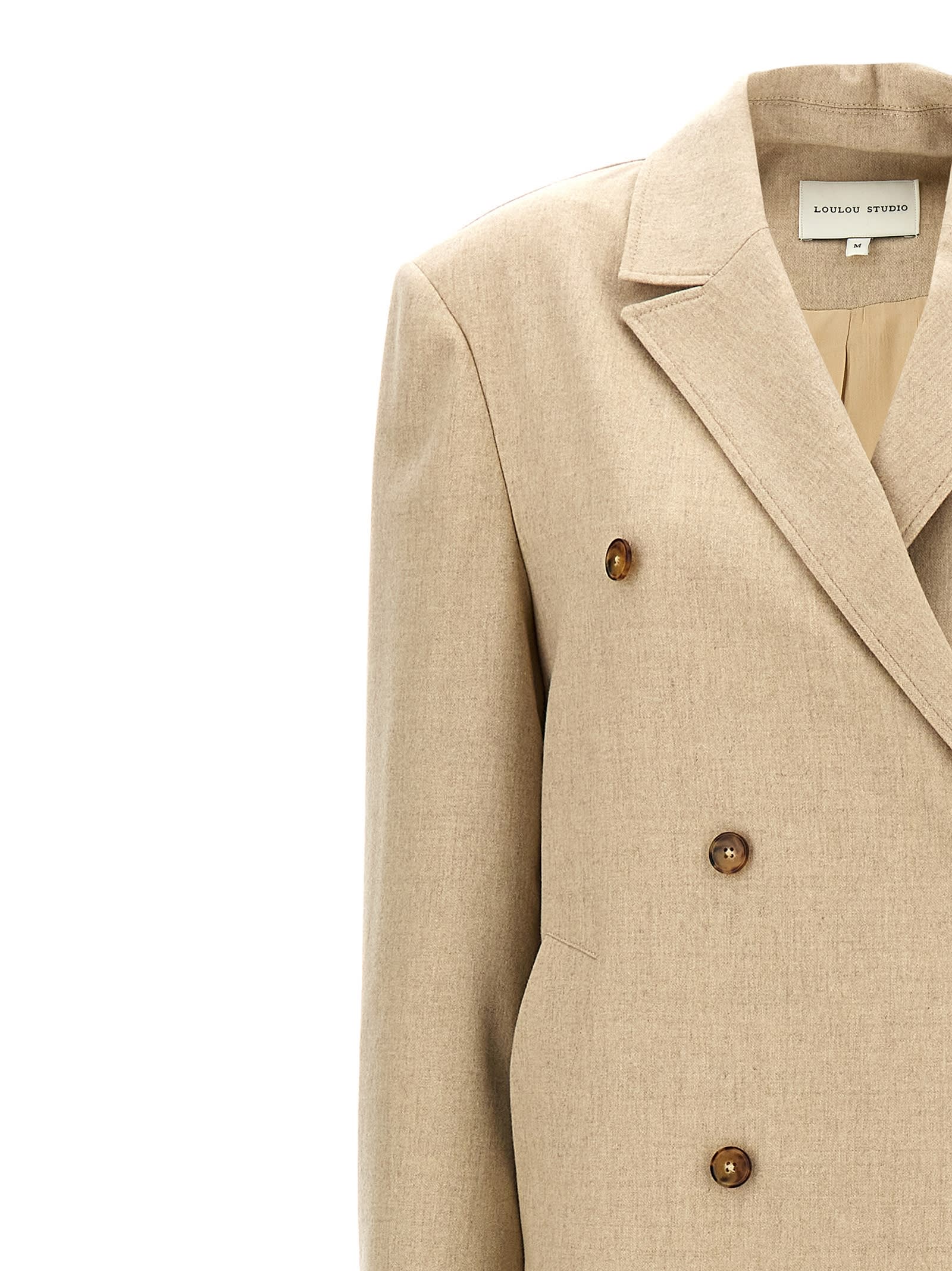 Shop Loulou Studio Zeno Coat In Beige