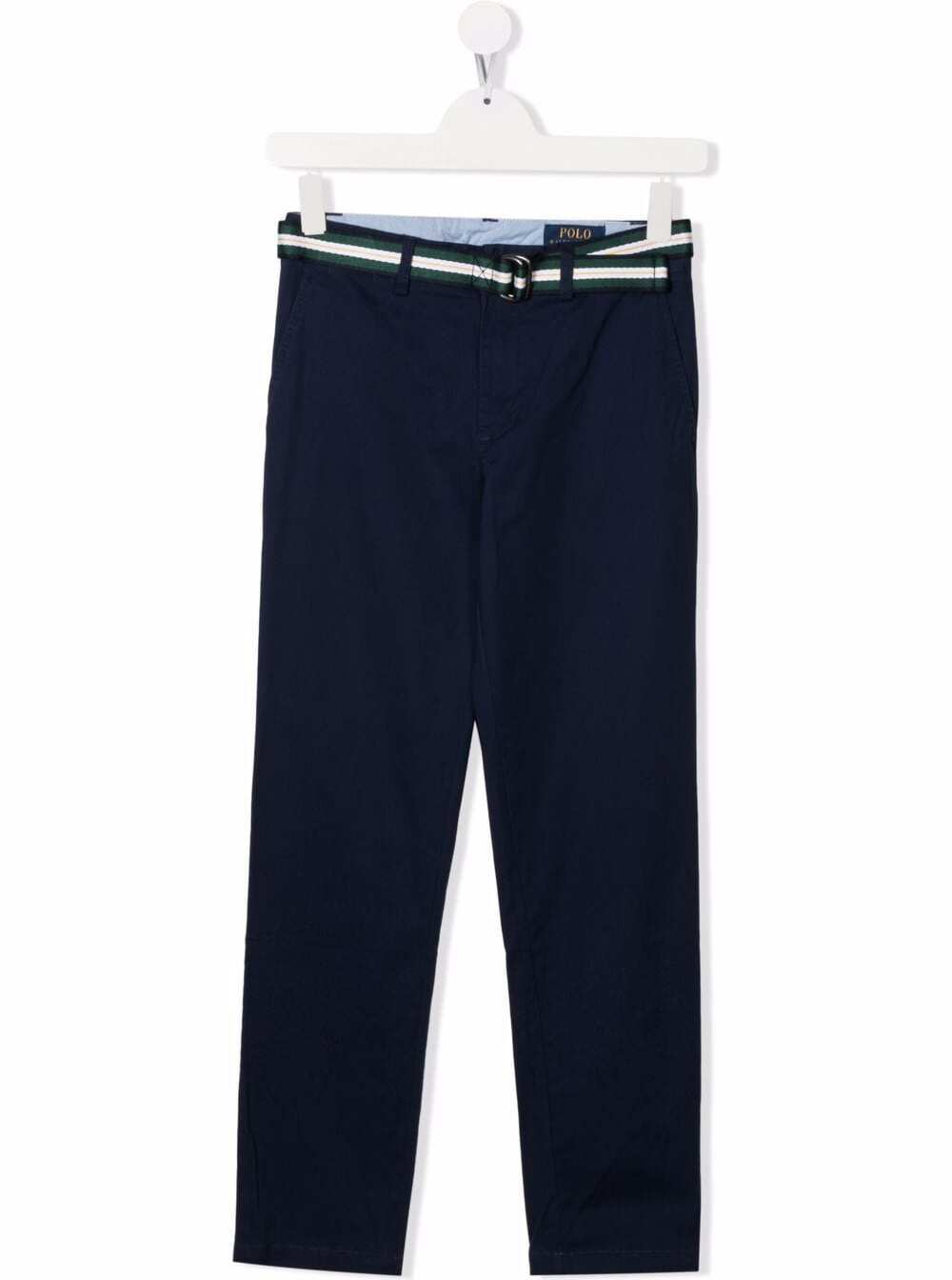 Polo Ralph Lauren Kids Boys Blue Cotton Trousers With Belt