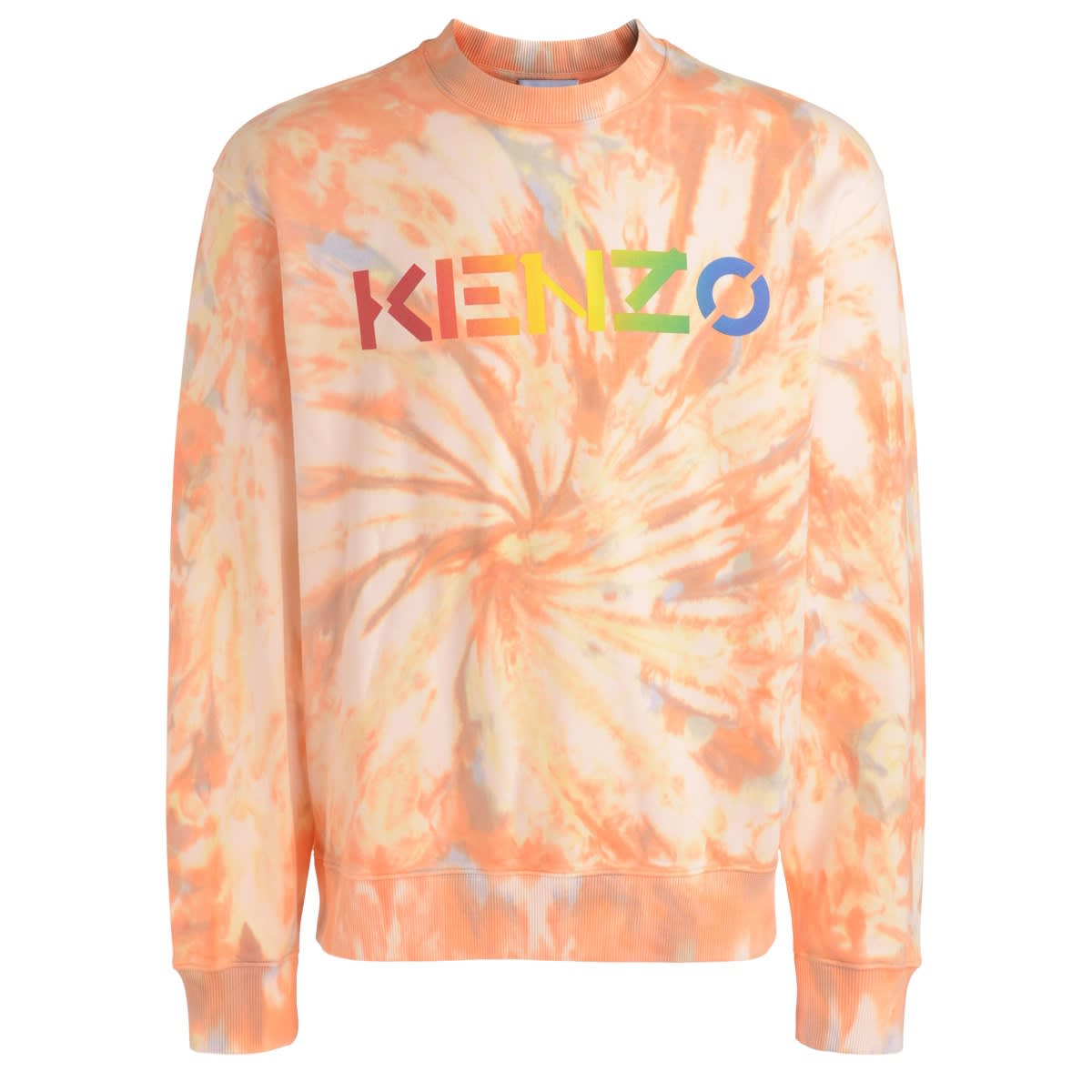 Kenzo Logo Tie-dye Orange Sweatshirt