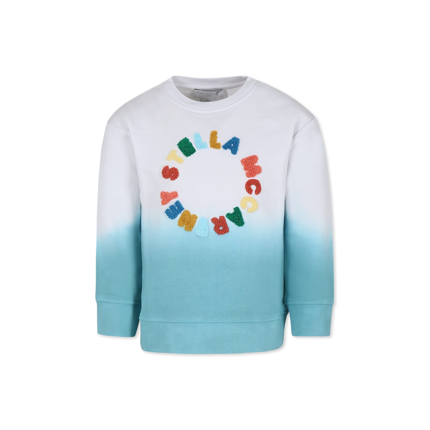 Stella Mccartney White Sweatshirt For Boy With Logo In Multicolor