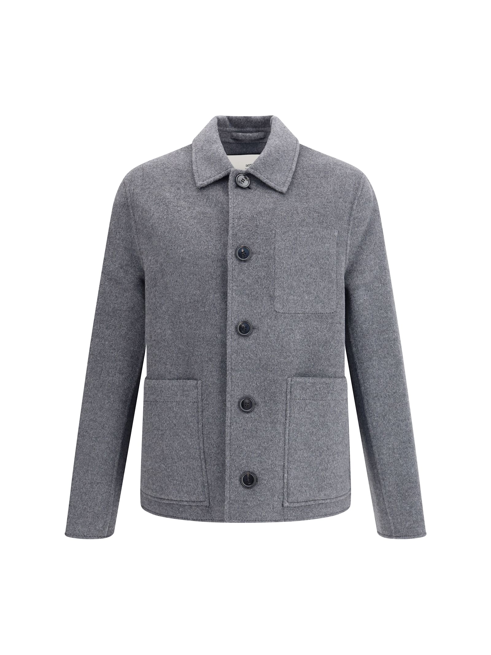 Ami Alexandre Mattiussi Ami Paris Men Boutonne Wool Jacket In Gray