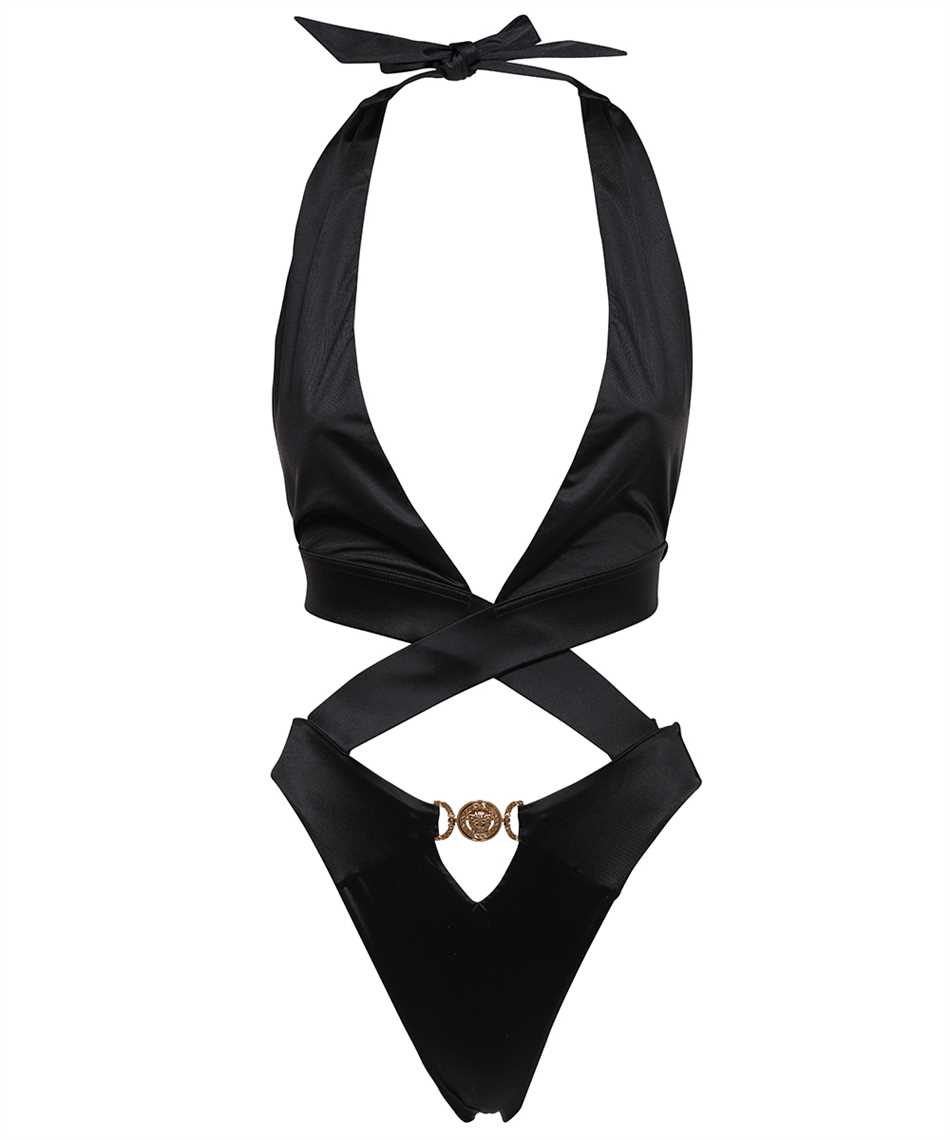 Shop Versace One-piece Swimsuit With Logo In Black