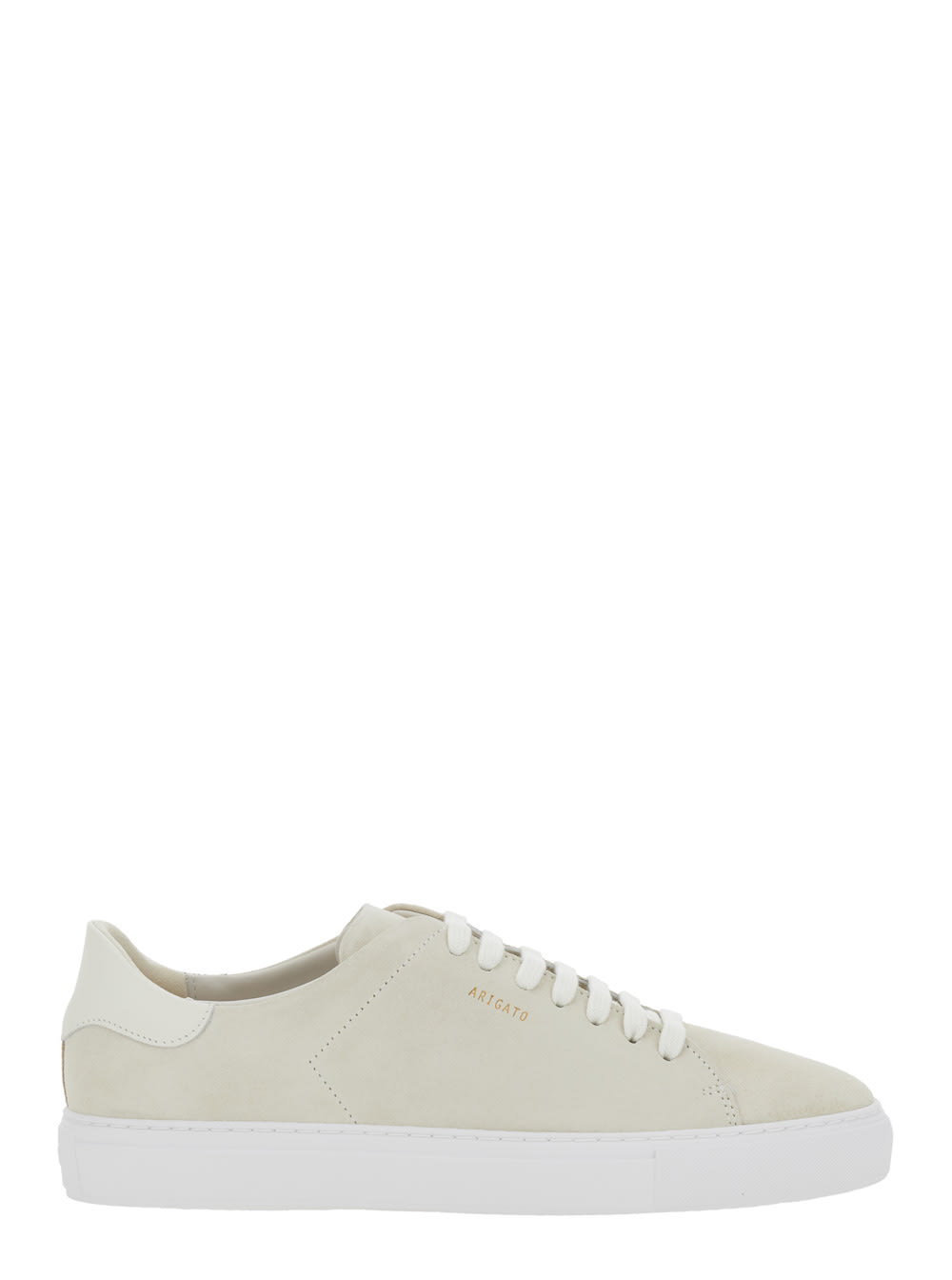 clean 90 Beige Low Top Sneakers With Logo Lettering On The Side In Suede Man