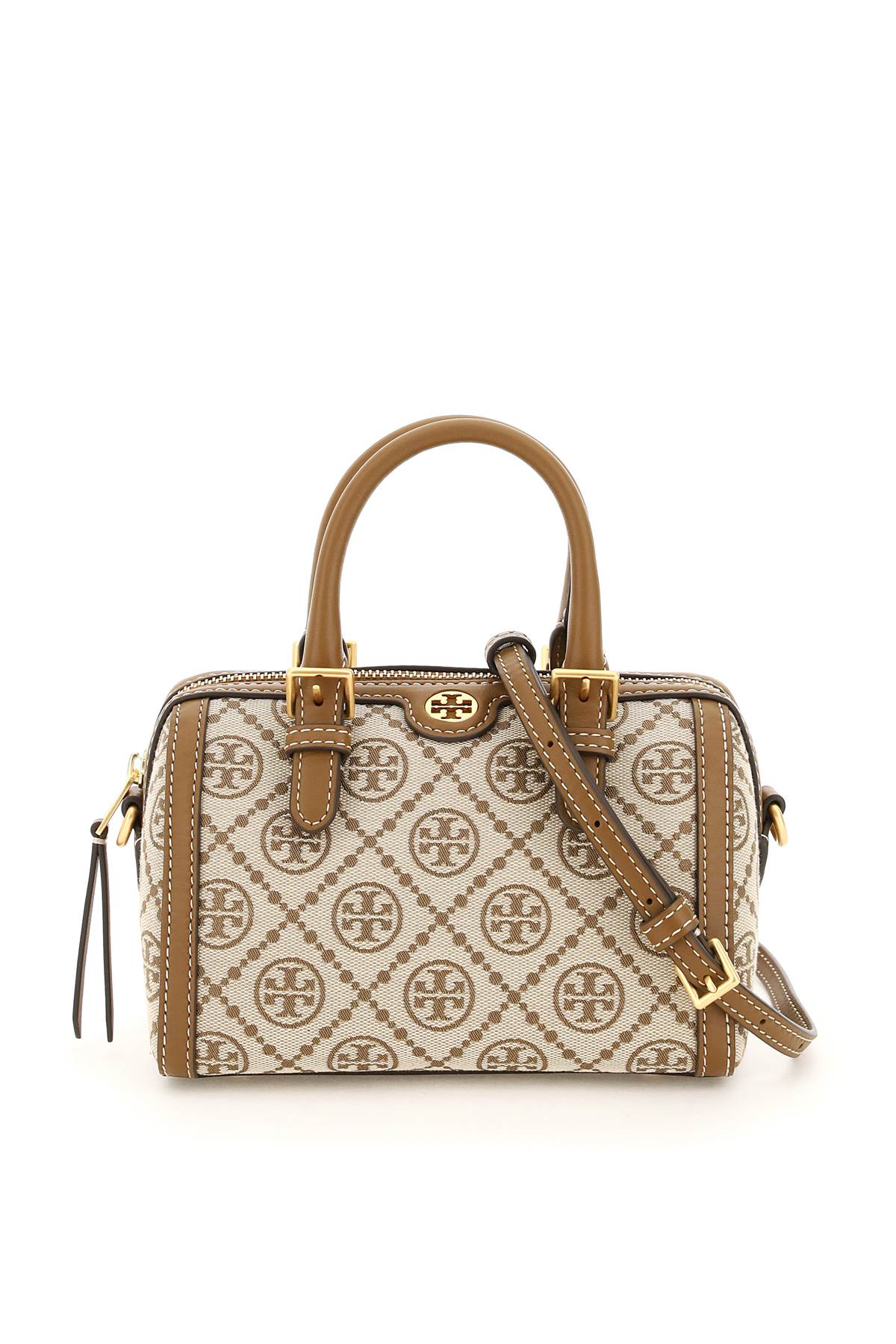 Tory Burch T Monogram Jacquard Mini Barrel Bag In Hazelnut Beige Modesens 4591