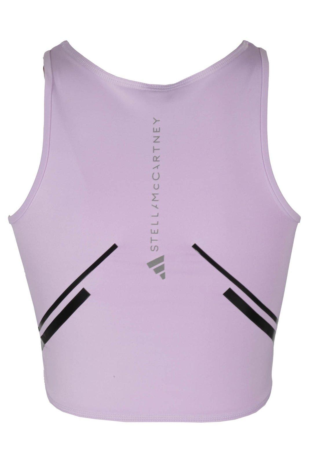 Shop Adidas By Stella Mccartney Truepace Running Cropped Top In Lilac