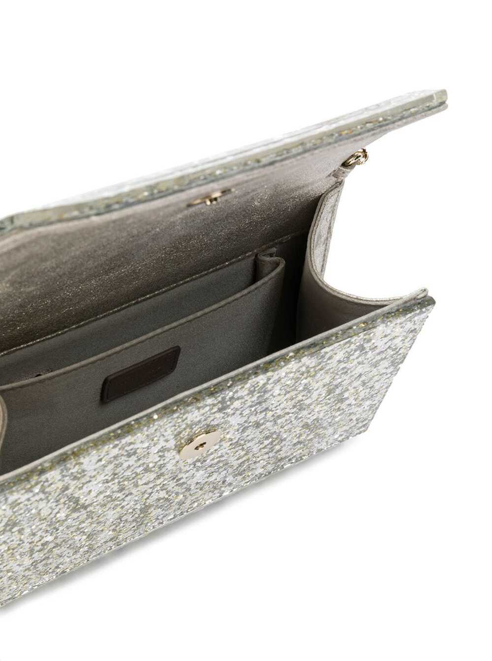 Jimmy Choo Candy Champagne Clutch Bag With All-over Coarse Glitter In Acrylic Woman