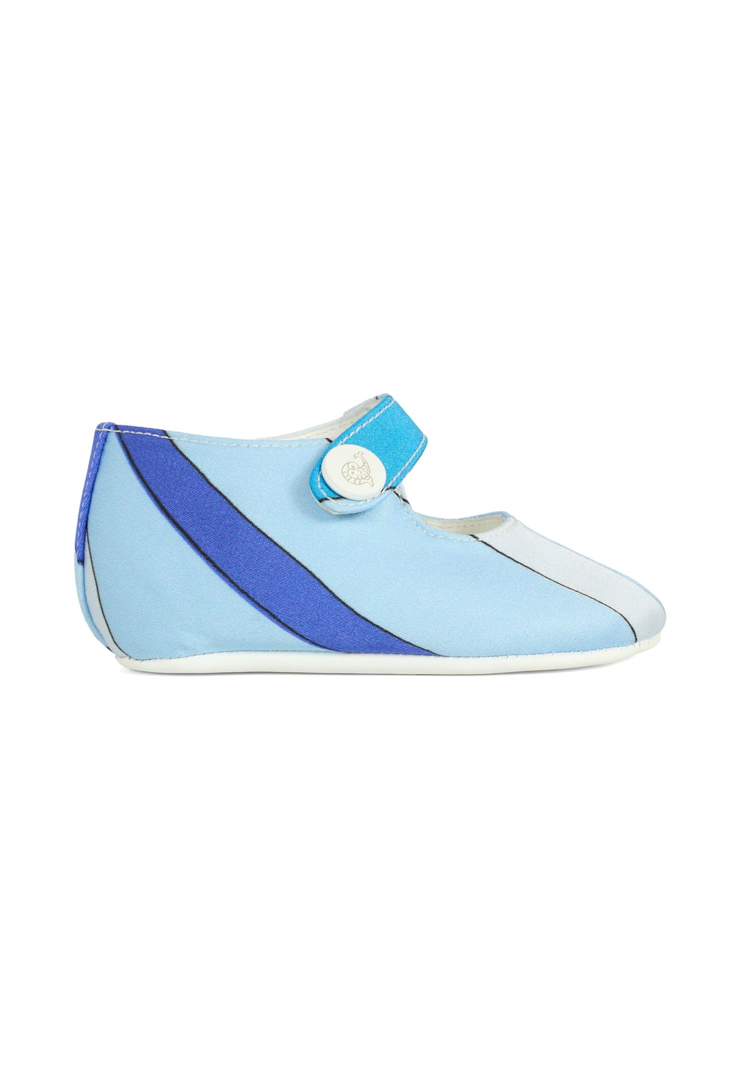 Pucci Kids' Blue Ballet Flats For Baby Girl With Print