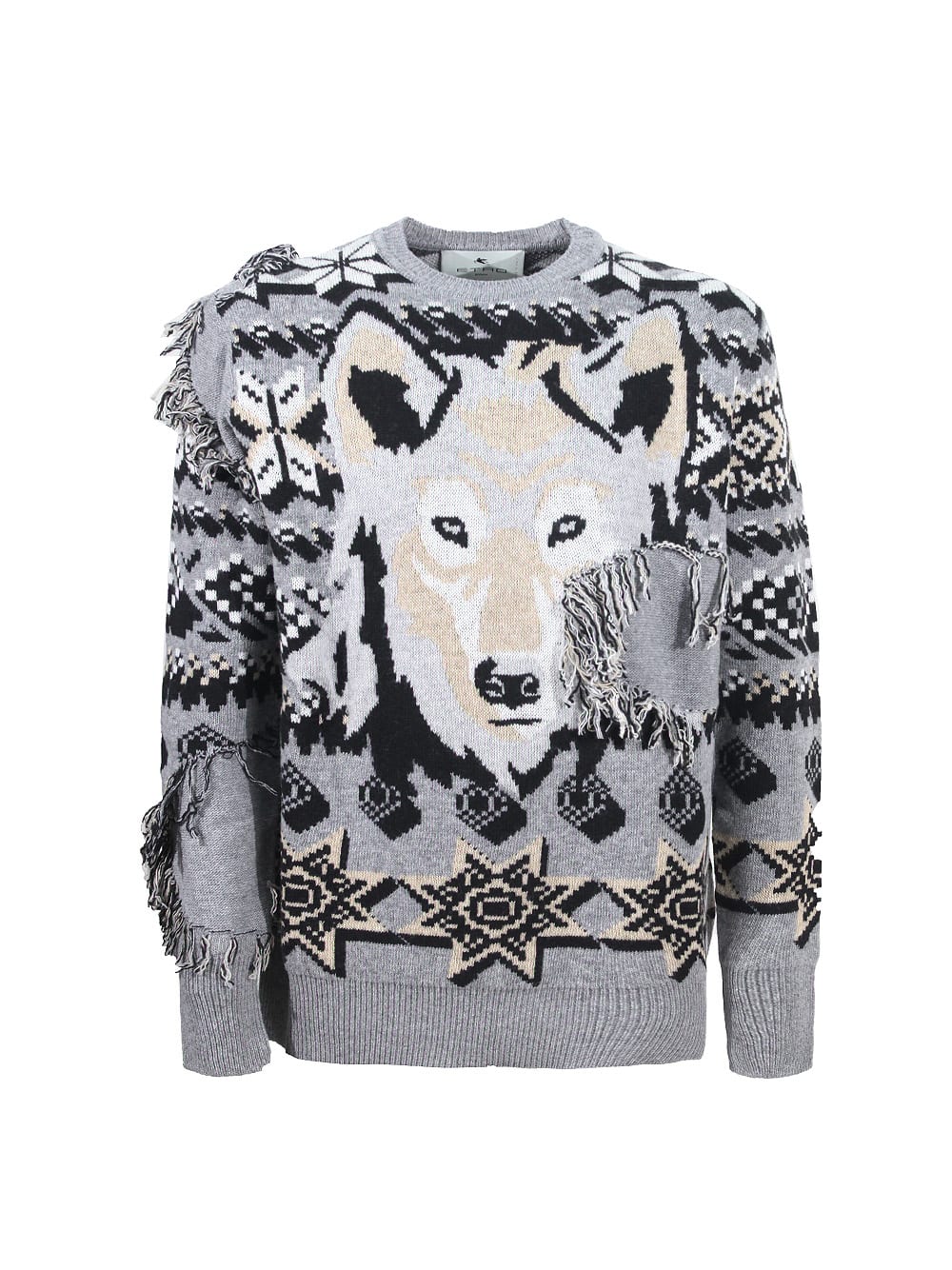 Etro Wolf Intarsia Jacquard Sweater