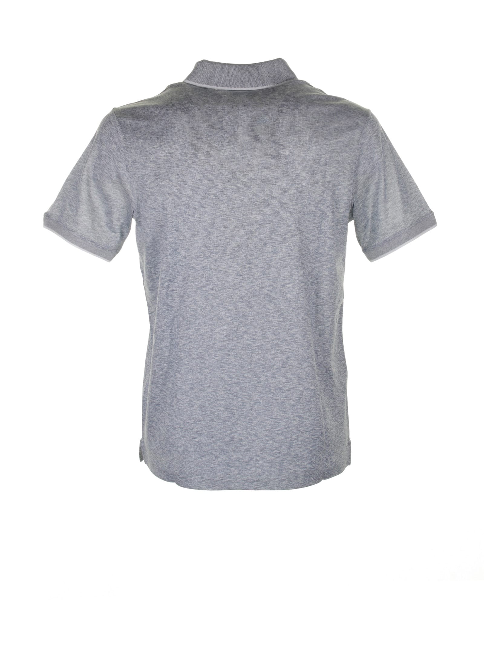 Shop Paul&amp;shark Blue Short-sleeved Polo Shirt In Cotton