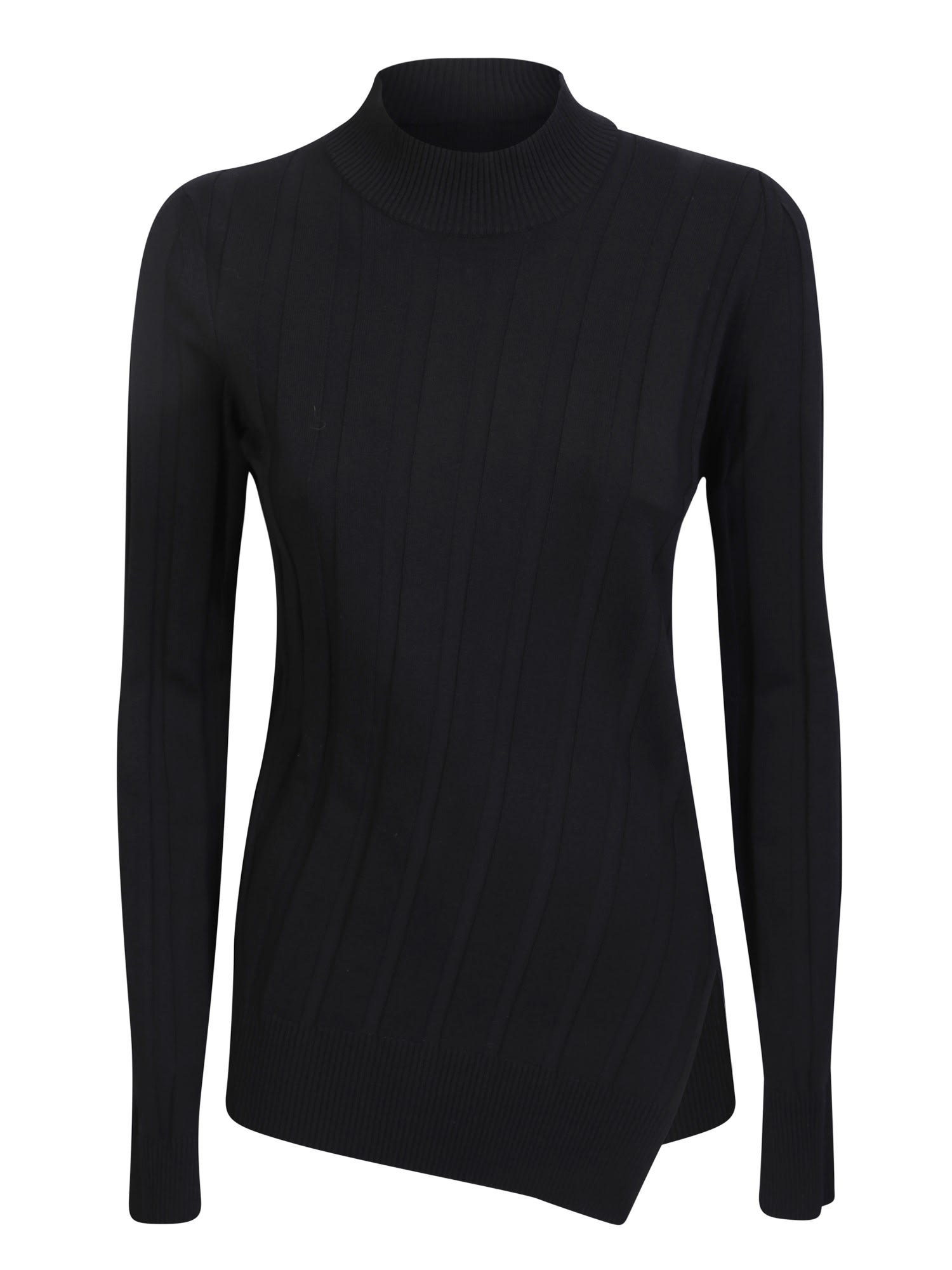Stella McCartney Asymmetrical Black Ribbed Shirt