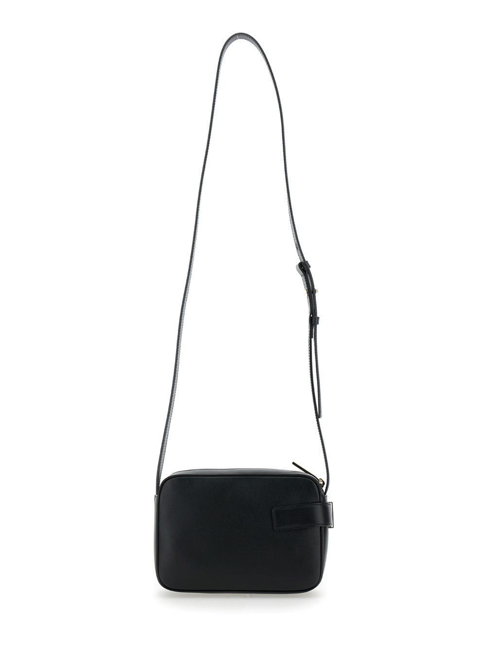 Shop Ferragamo Camera Case S Black Crossbody Bag With Gancini Buckle In Leather Woman