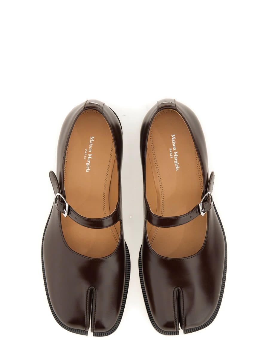 Shop Maison Margiela Mary Jane Tabi In Brown