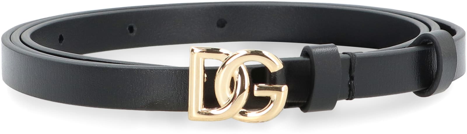 Shop Dolce & Gabbana Dg Buckle Leather Belt In Black