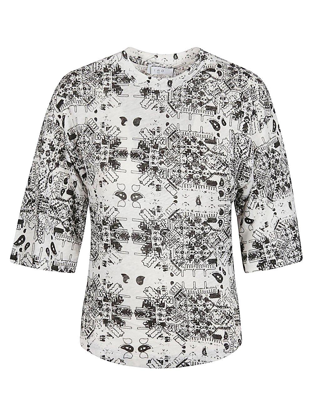 Shop Iro Crewneck Patterned Top In White