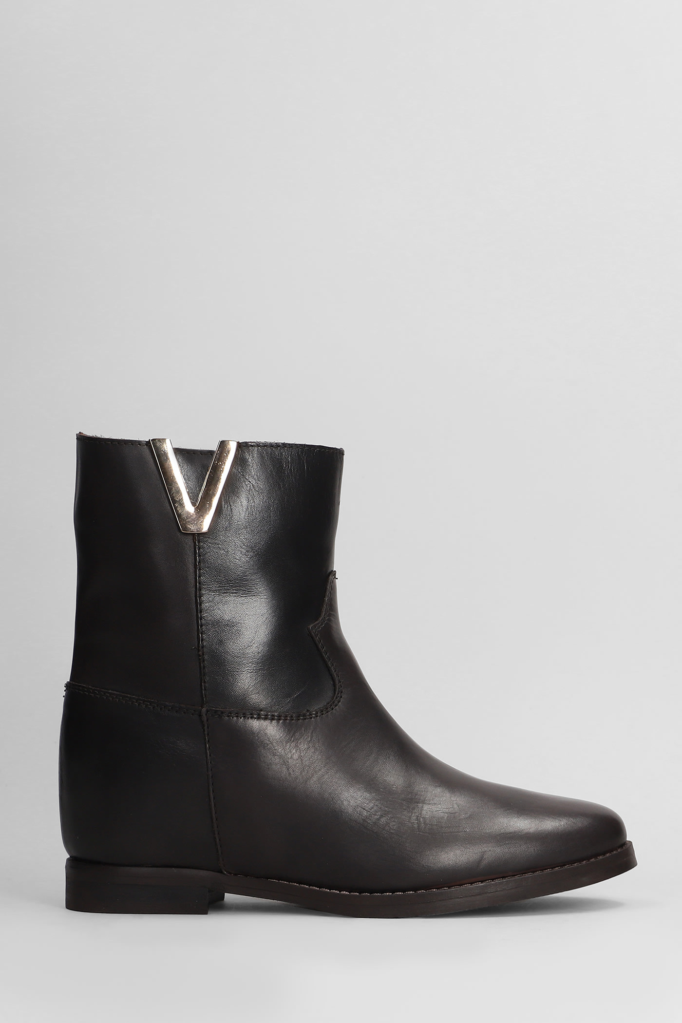 Texan Ankle Boots In Dark Brown Leather