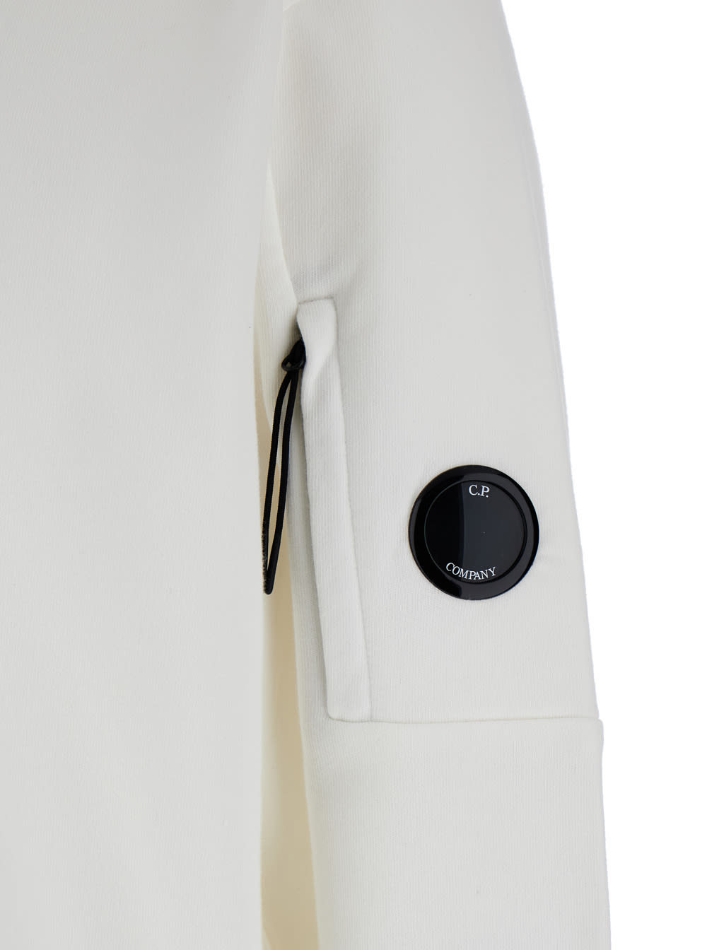 C.p. Company Logo Badge Sweatshirt In White