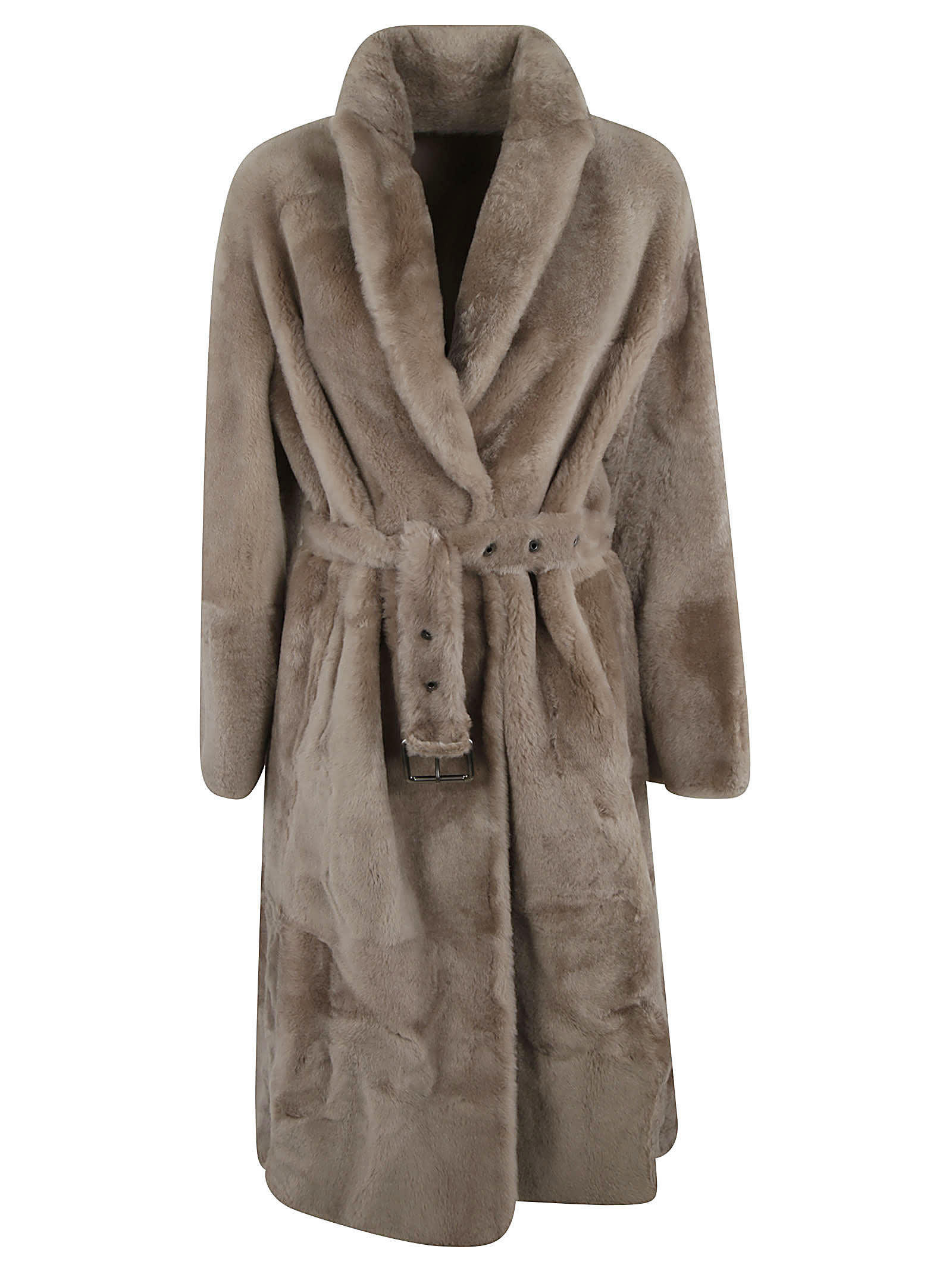 Brunello Cucinelli Tie-waist Fur Coat