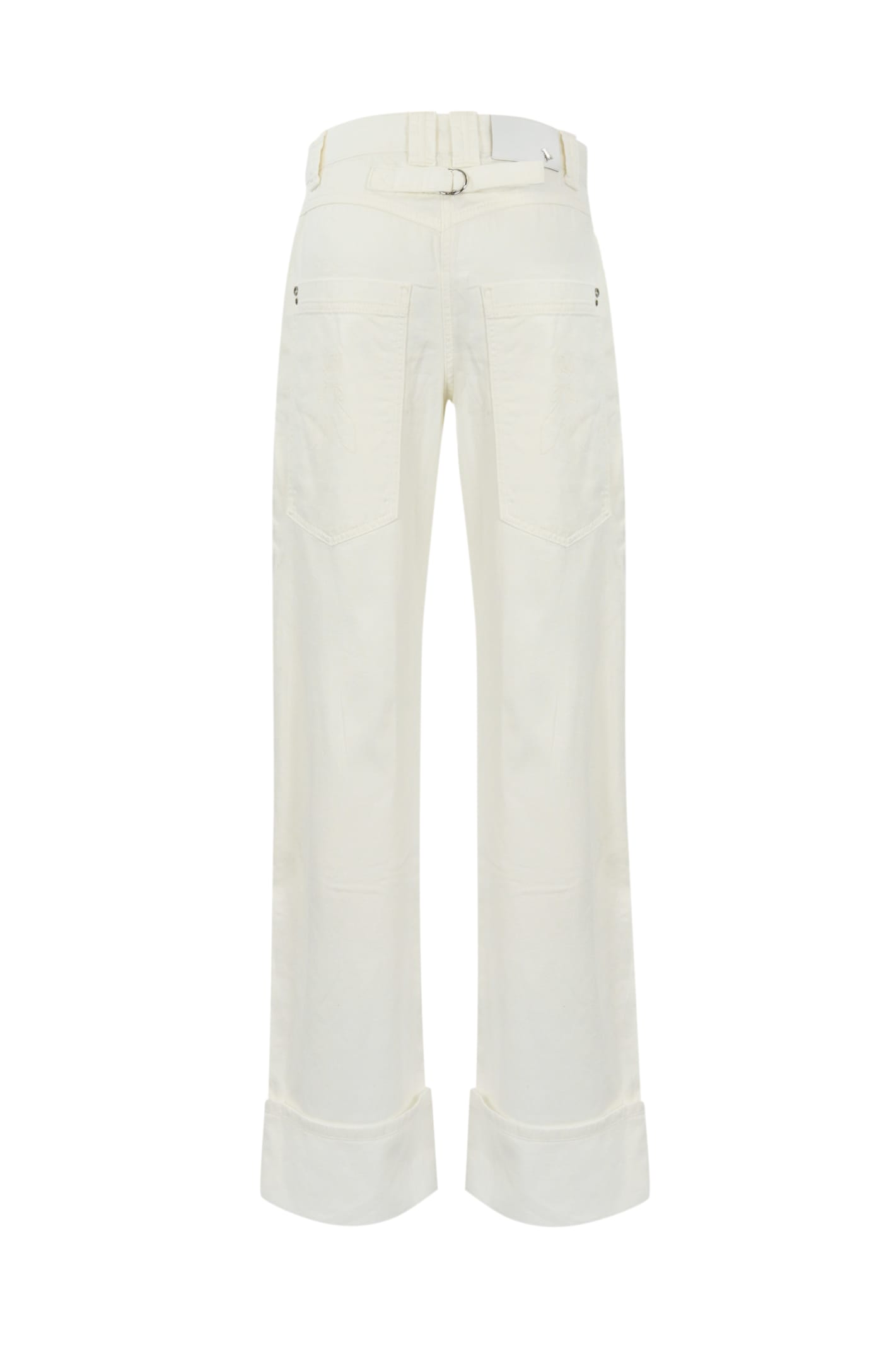 Patrizia Pepe White Denim Trousers In Bianco