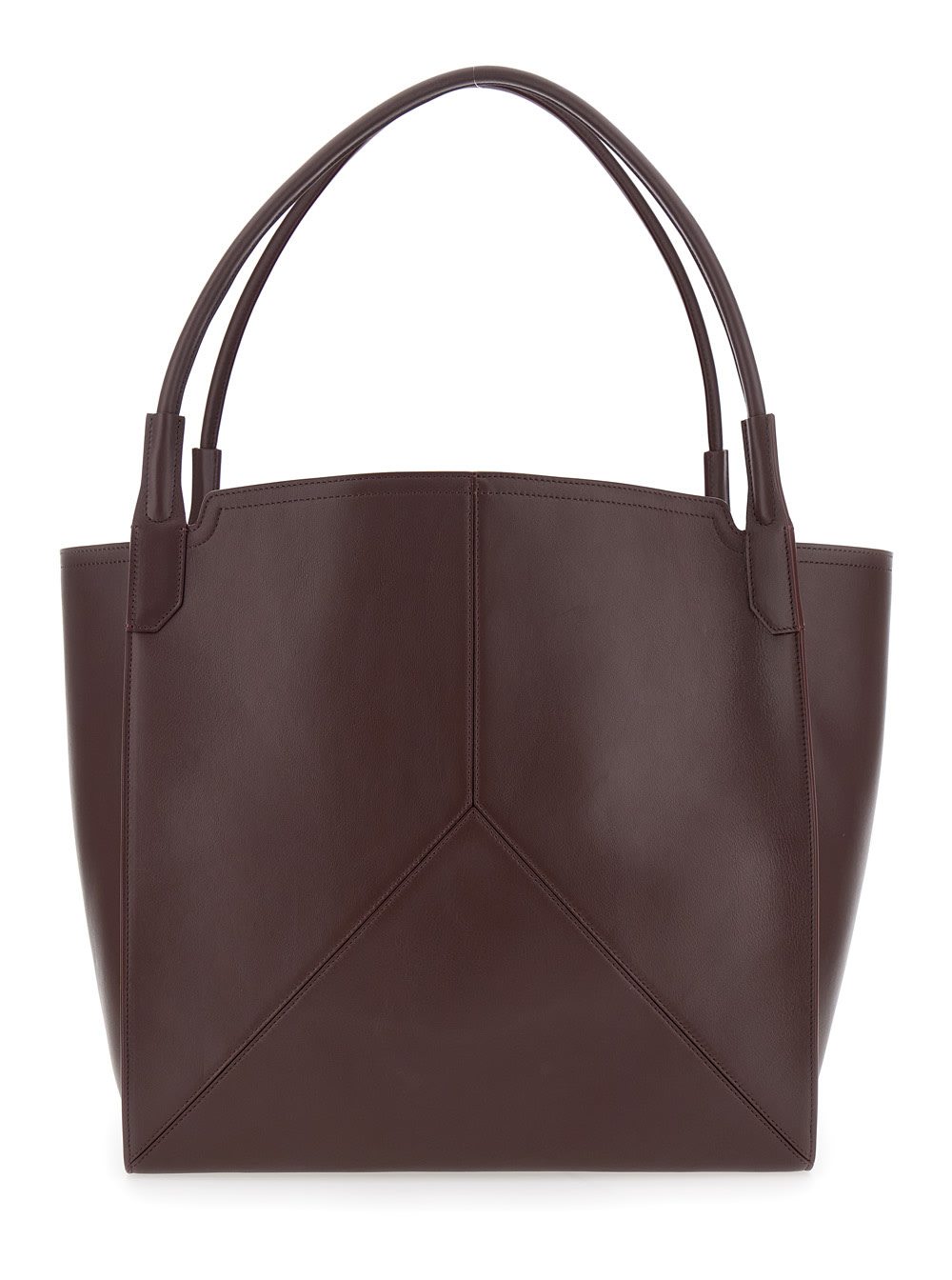 Victoria Beckham Victoria Panelled Smoothed Leather Tote In Burgundy