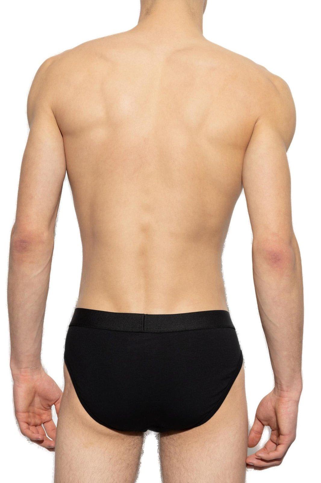 Dsquared2 Logo Waistband Two-pack Briefs In Black