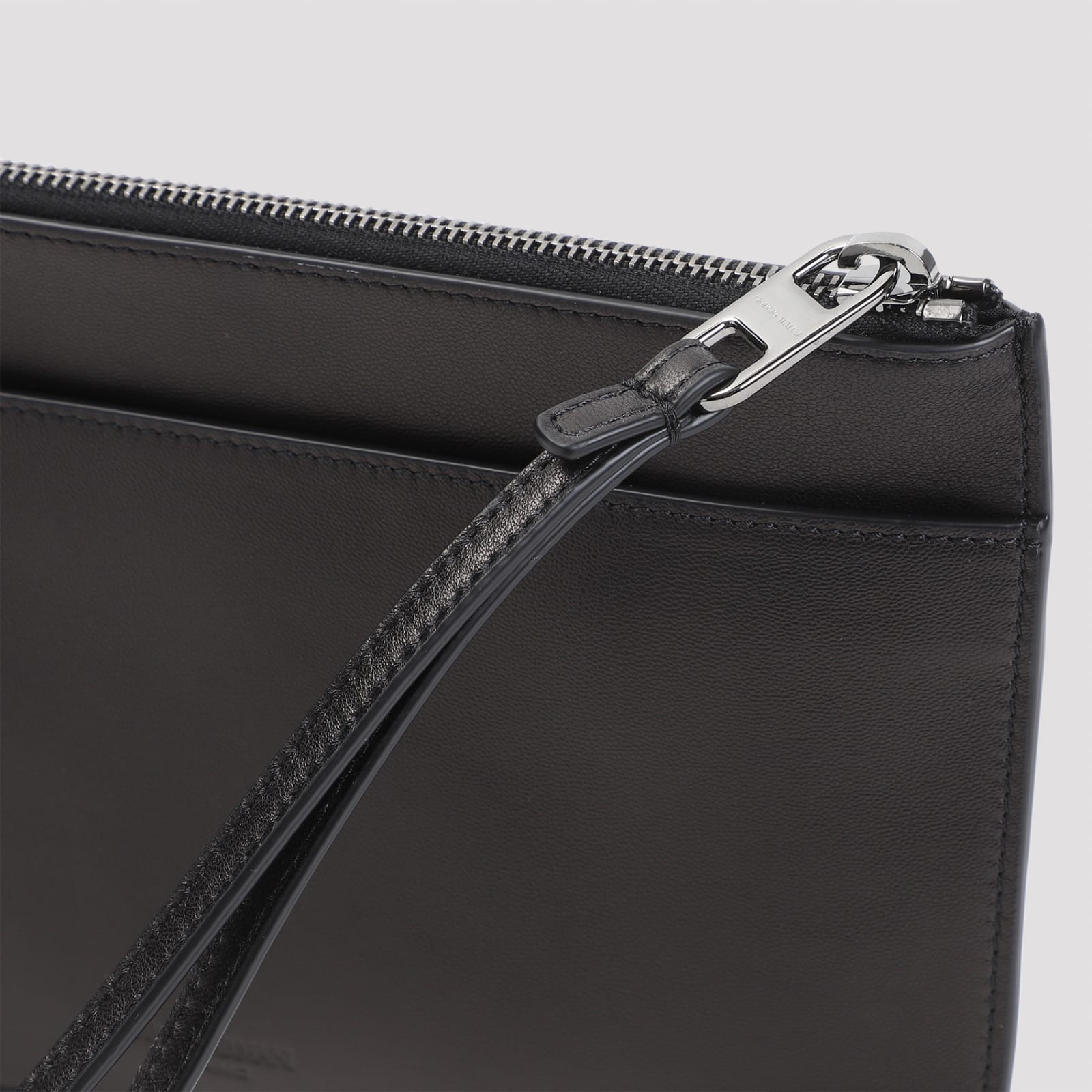 Shop Giorgio Armani Pouch In Nero