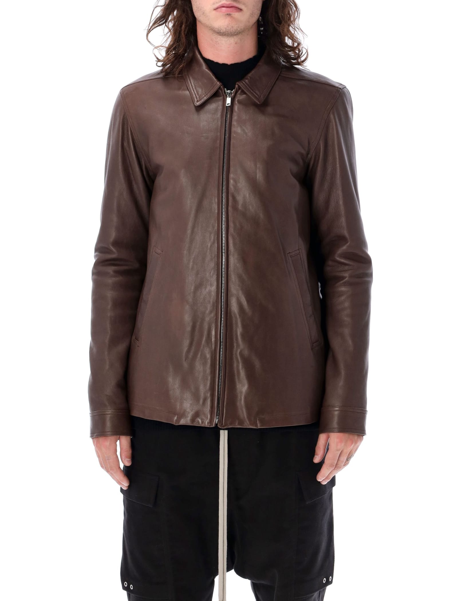 RICK OWENS BRED LEATHER JACKET