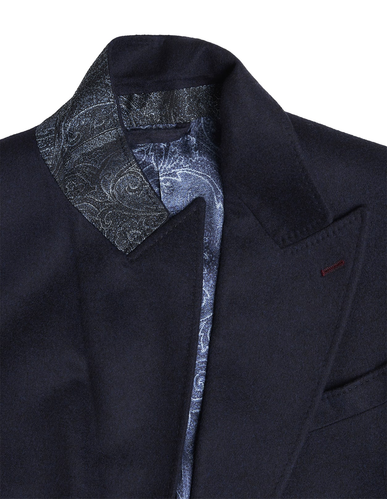 Etro Navy Blue Cashmere Double Breasted Blazer In Blue