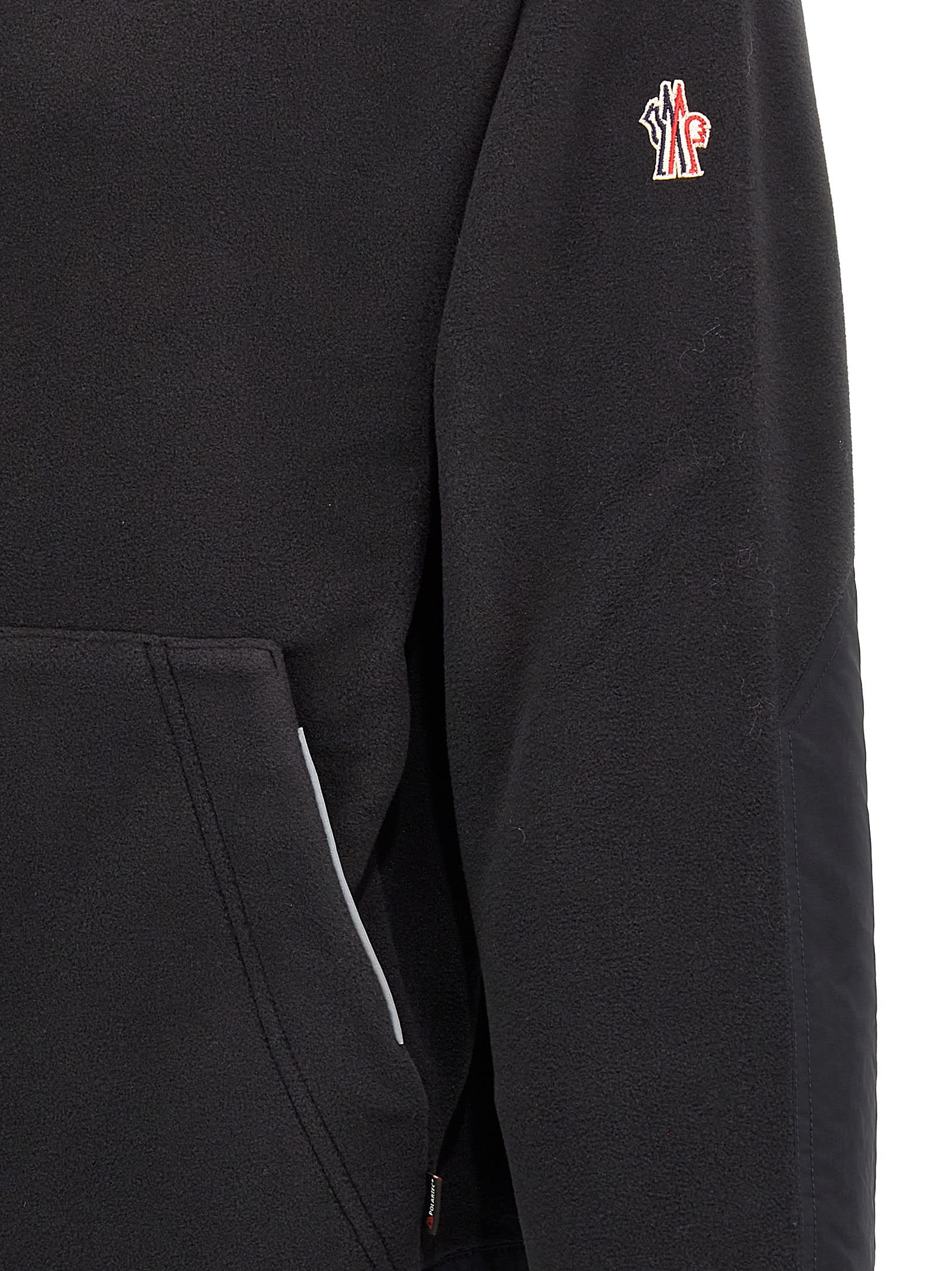 Shop Moncler Fleece Hoodie In Black