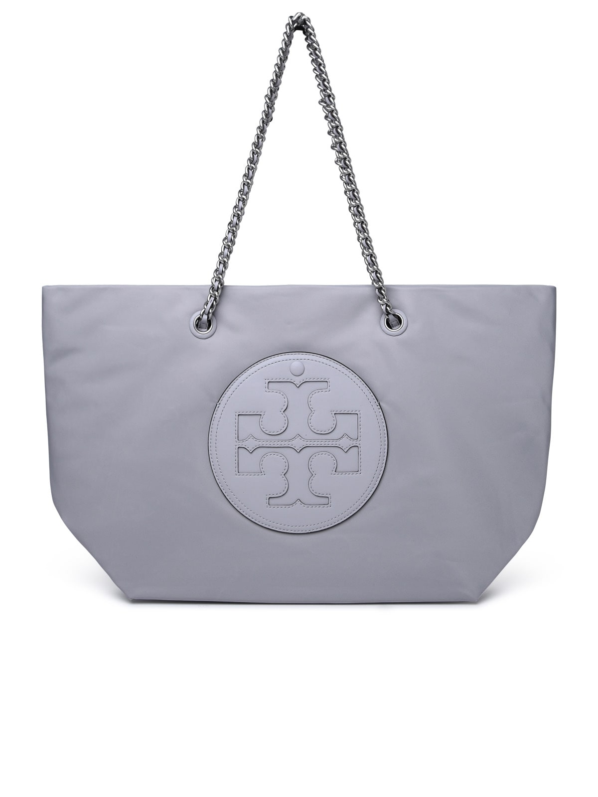 Shop Tory Burch Ella Grey Recycled Nylon Shopping Bag In Gray