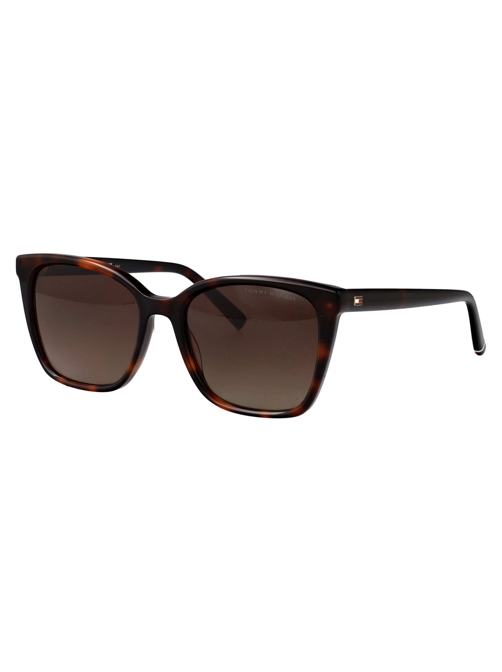 Tommy Hilfiger Havana Acetate Sunglasses In Brown