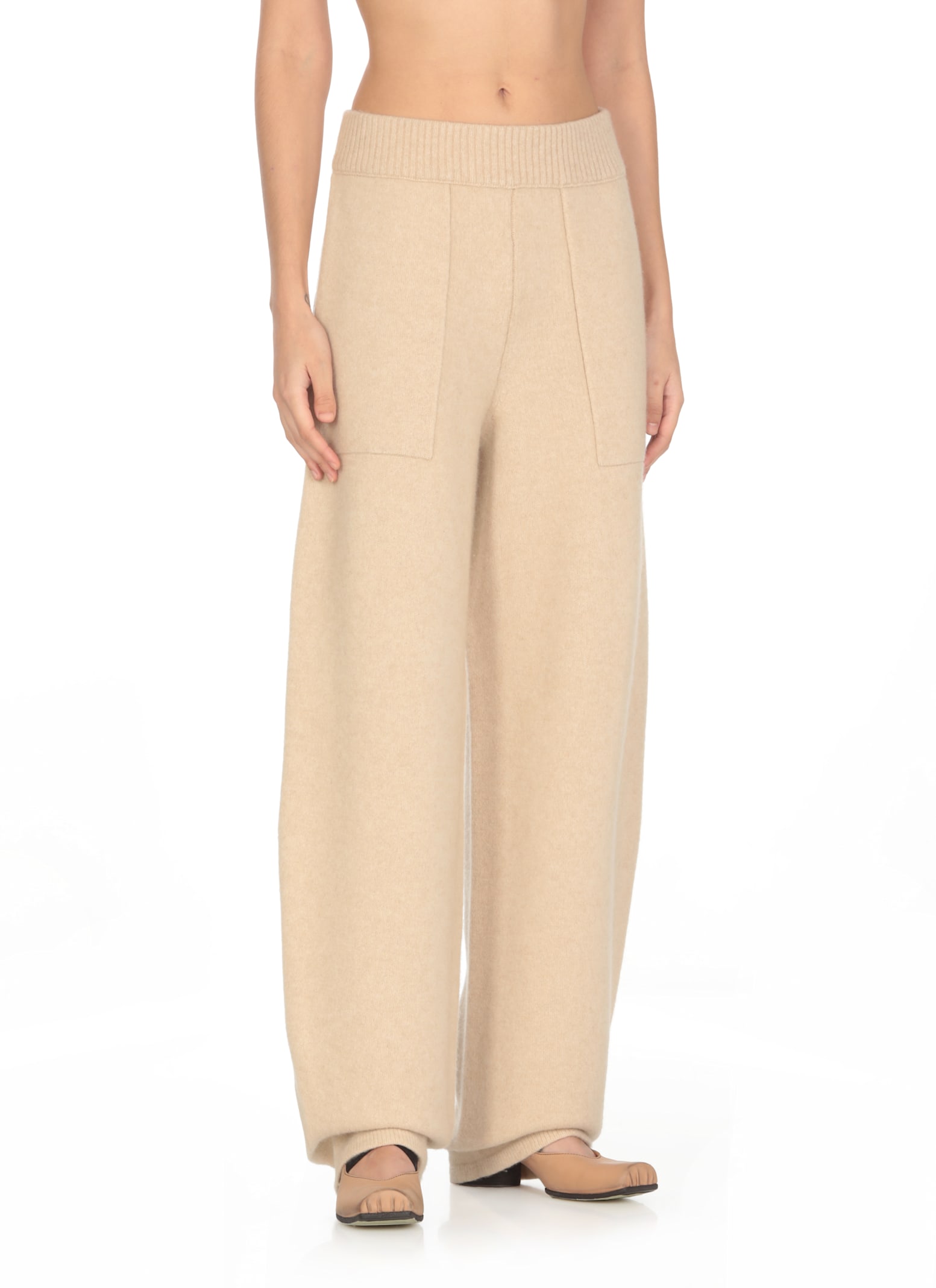 Shop Uma Wang Cashmere Pants In Beige