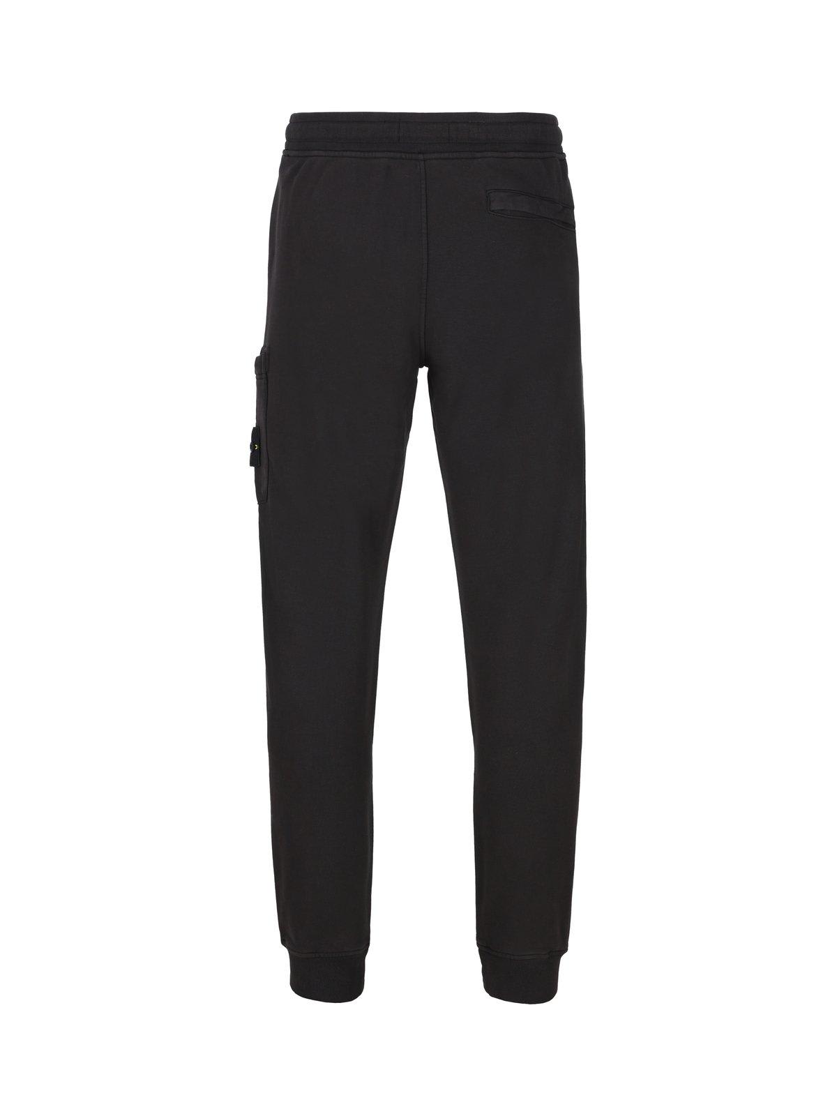 Shop Stone Island Compass Patch Track Pants In Nero