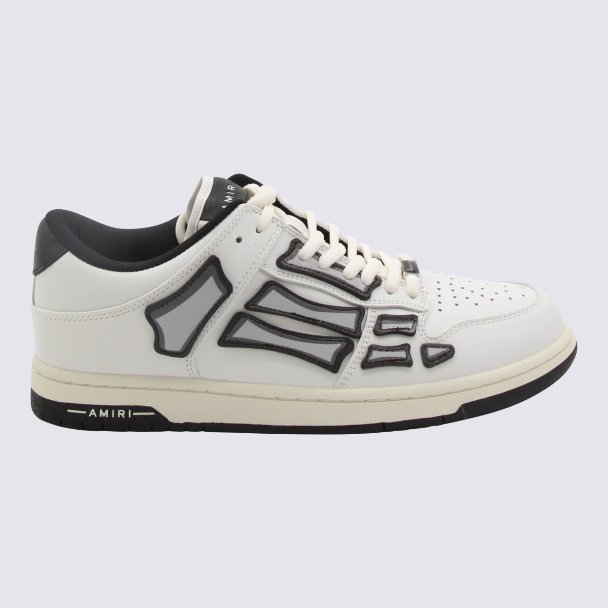 Shop Amiri White And Black Leather Sneakers