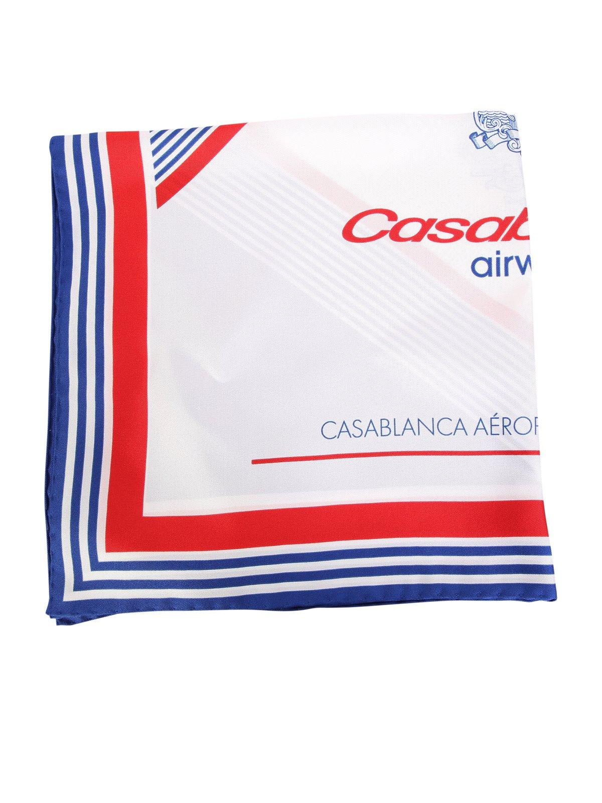 Shop Casablanca Airways-printed Finished Edge Scarf In White