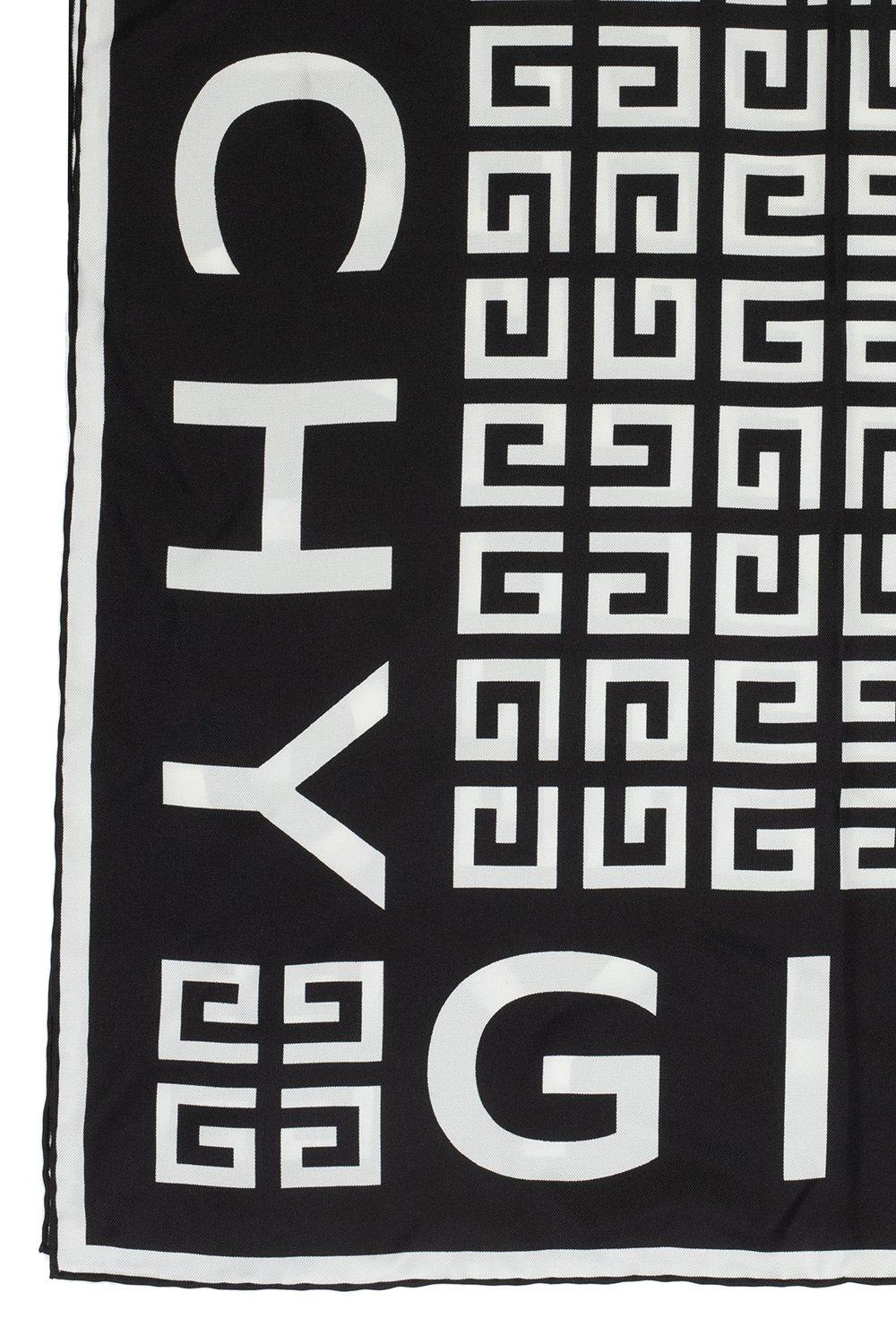 Shop Givenchy 4g Monogram Scarf In Nero/bianco