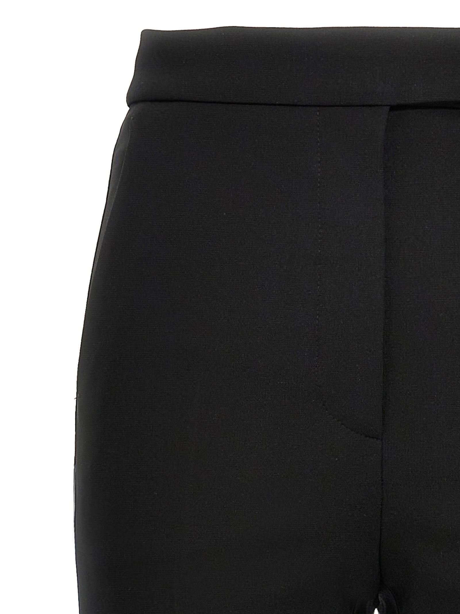 Max Mara Okra Cotton Cigarette Pants In Nero