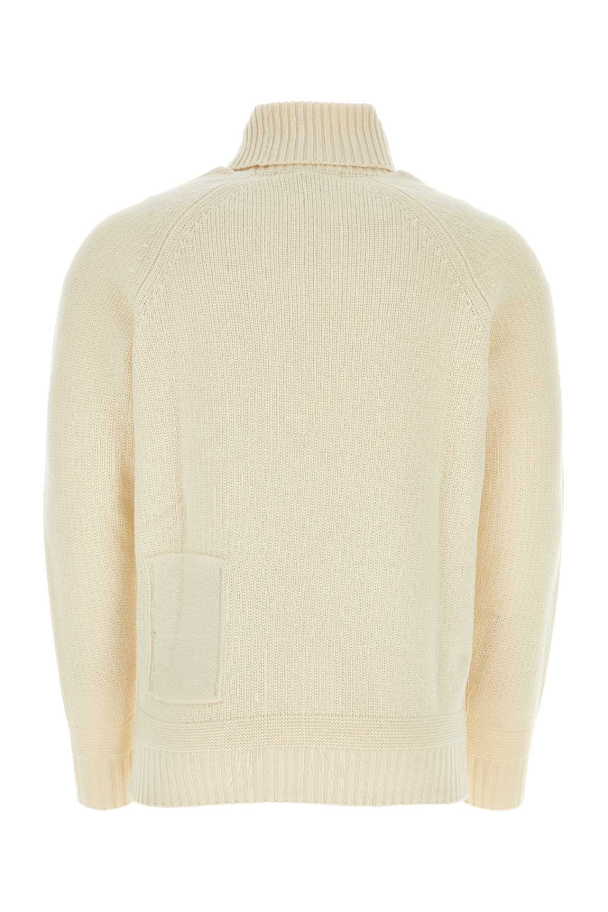Ten C Ivory Wool Sweater In 108