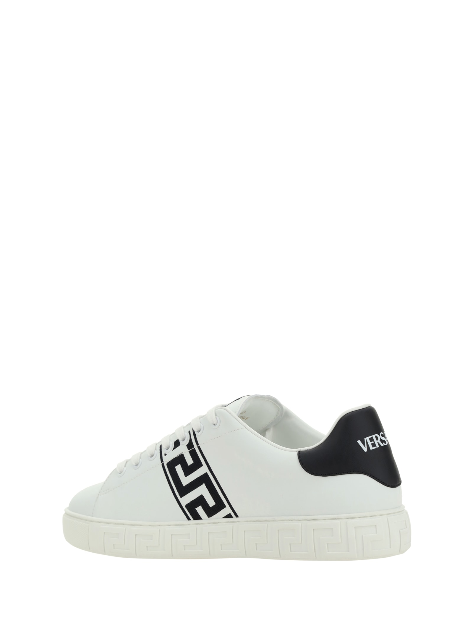 Shop Versace Low Top Sneakers In Bianco E Nero