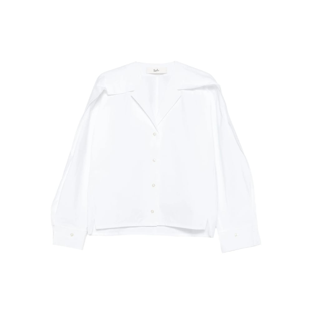 Séfr Arc Shirt In White Cotton In White