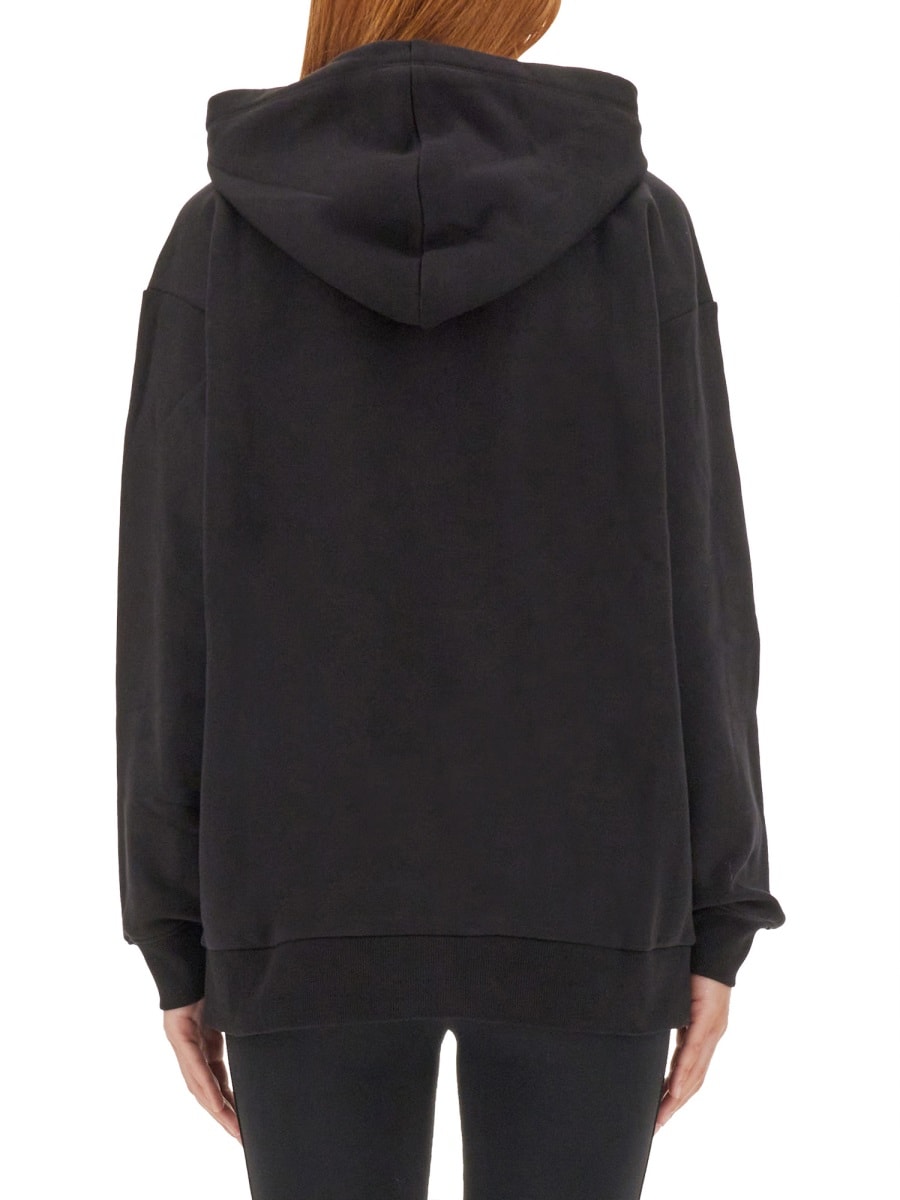 Shop Michael Kors Flocked Logo Sweatshirt In Black