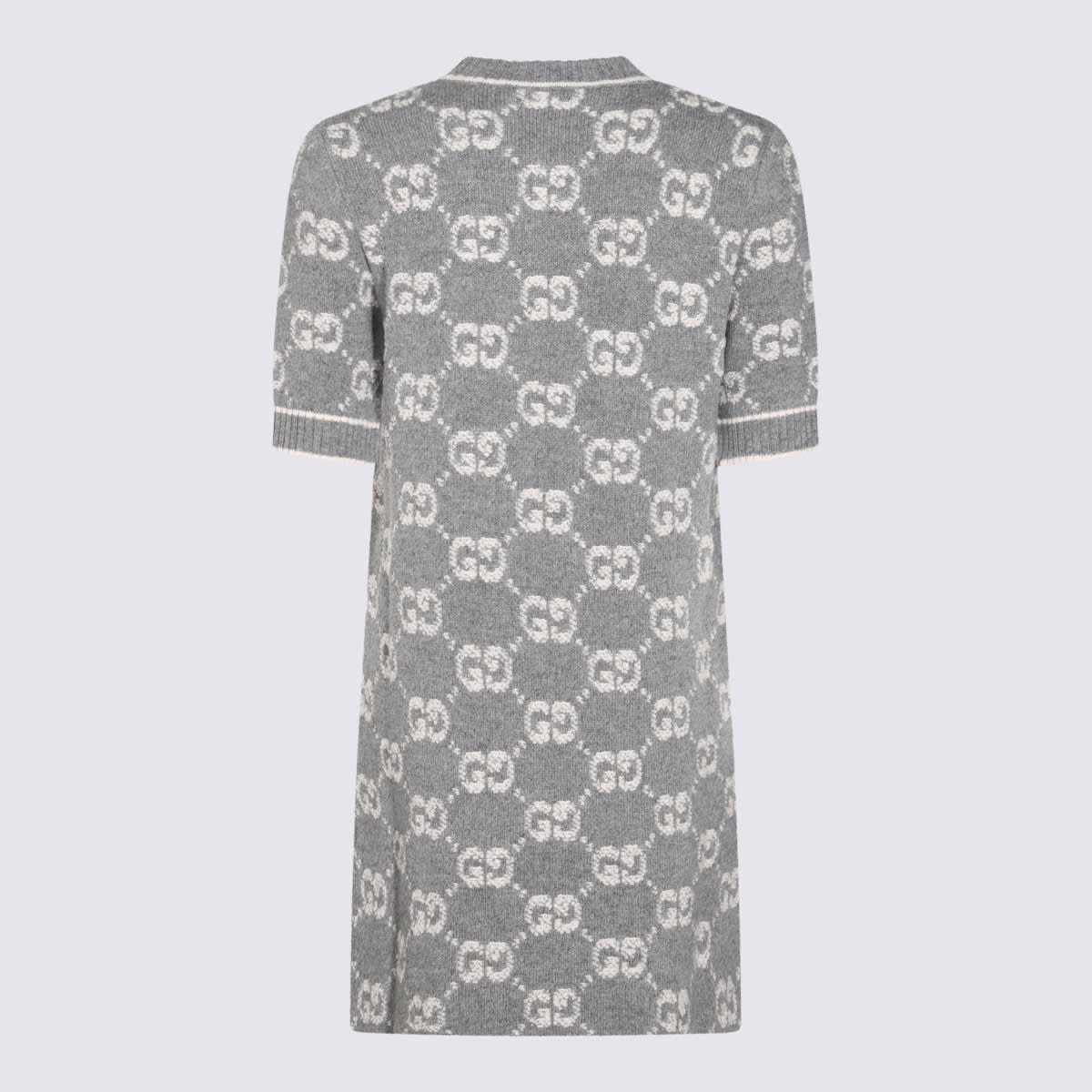 Shop Gucci Grey Wool Dress