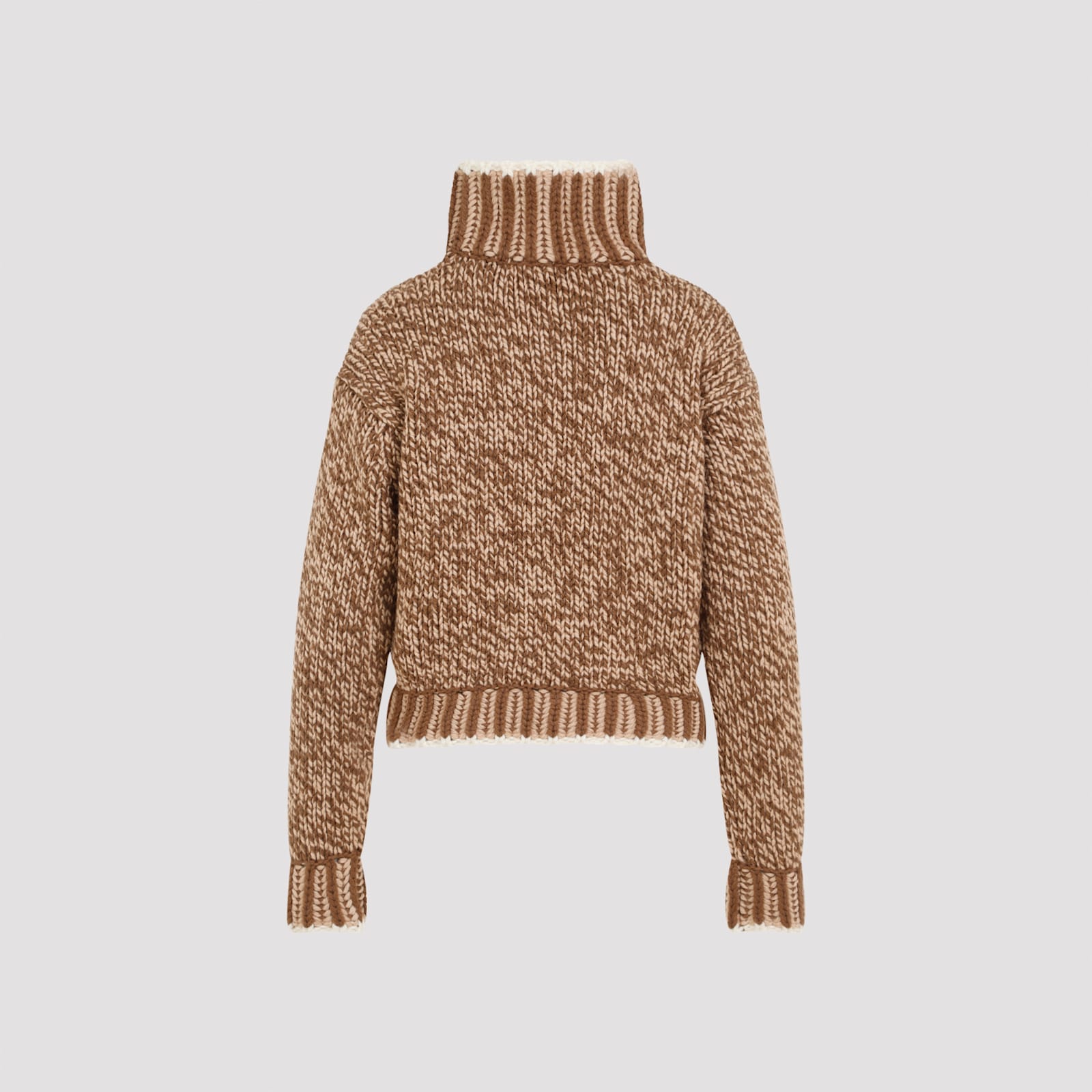 Shop Moncler Tricot Turtleneck In Medium Brown