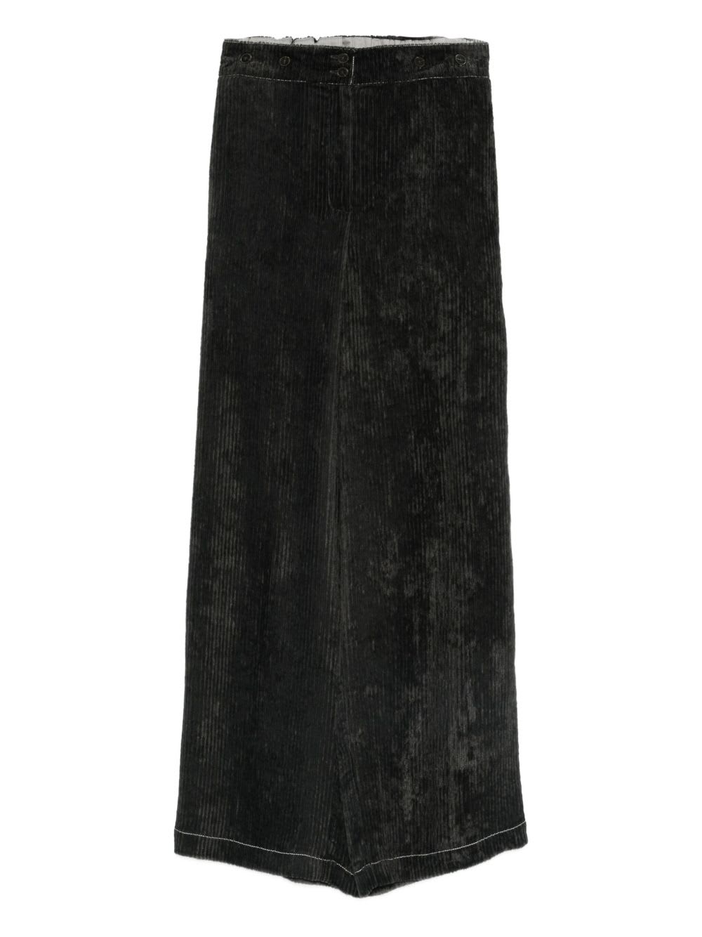 Alysi Wide-leg Velvet Trousers In Black