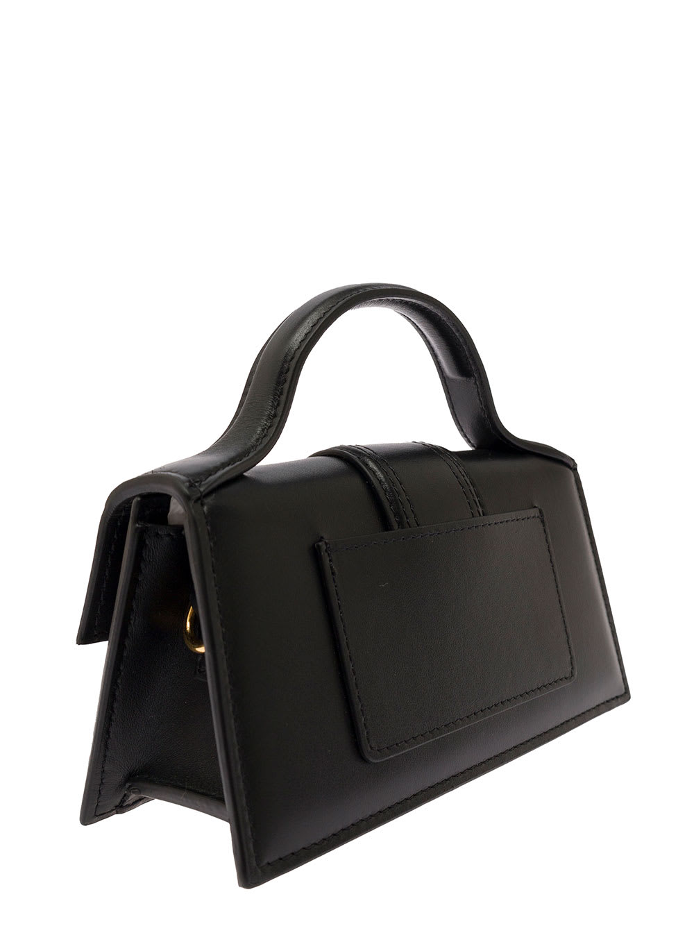 Shop Jacquemus Le Bambino Black Handbag With Removable Shoulder Strap In Leather And Cotton Woman